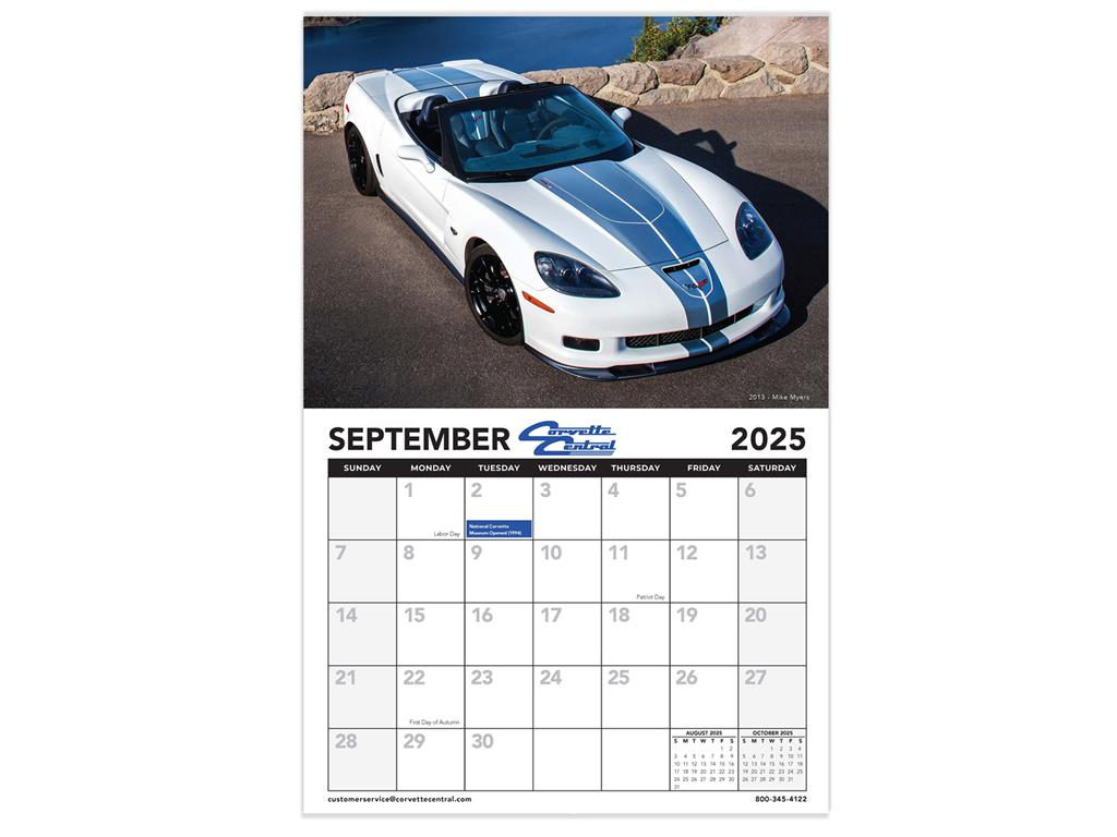2025 Corvette Central 12-Month Calendar intended for Corvette 2025 Calendar Printable