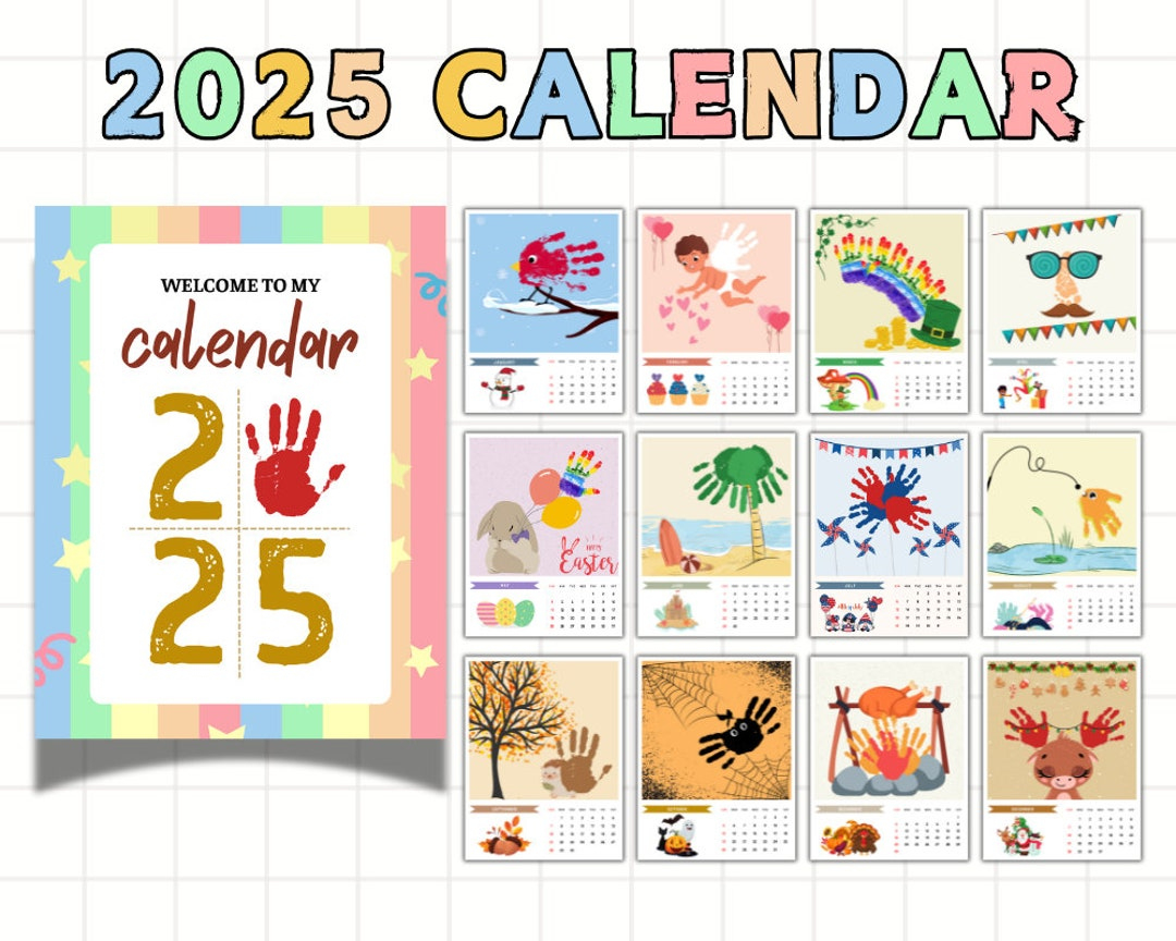 2025 Diy Handprint Calendar, Calendar Craft, Kids Activities Craft with regard to Farmers Daughter 2025 Calendar Printable