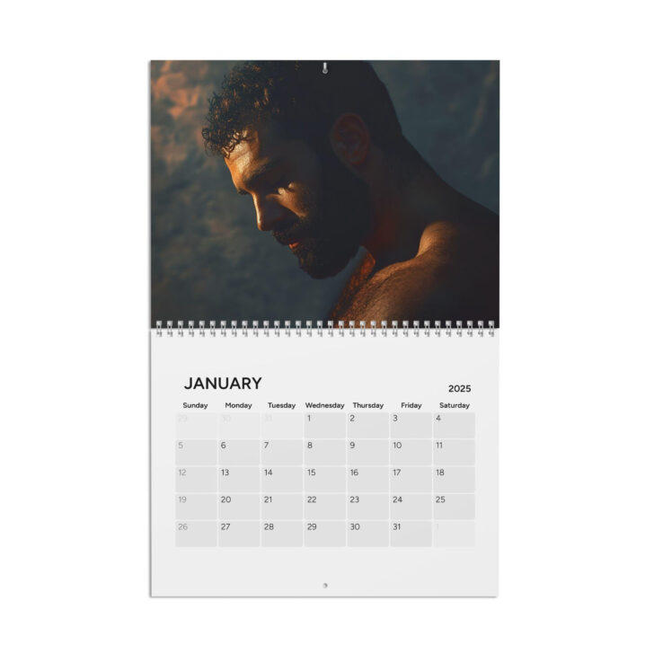 Bearded Men 2025 Calendar  Printable