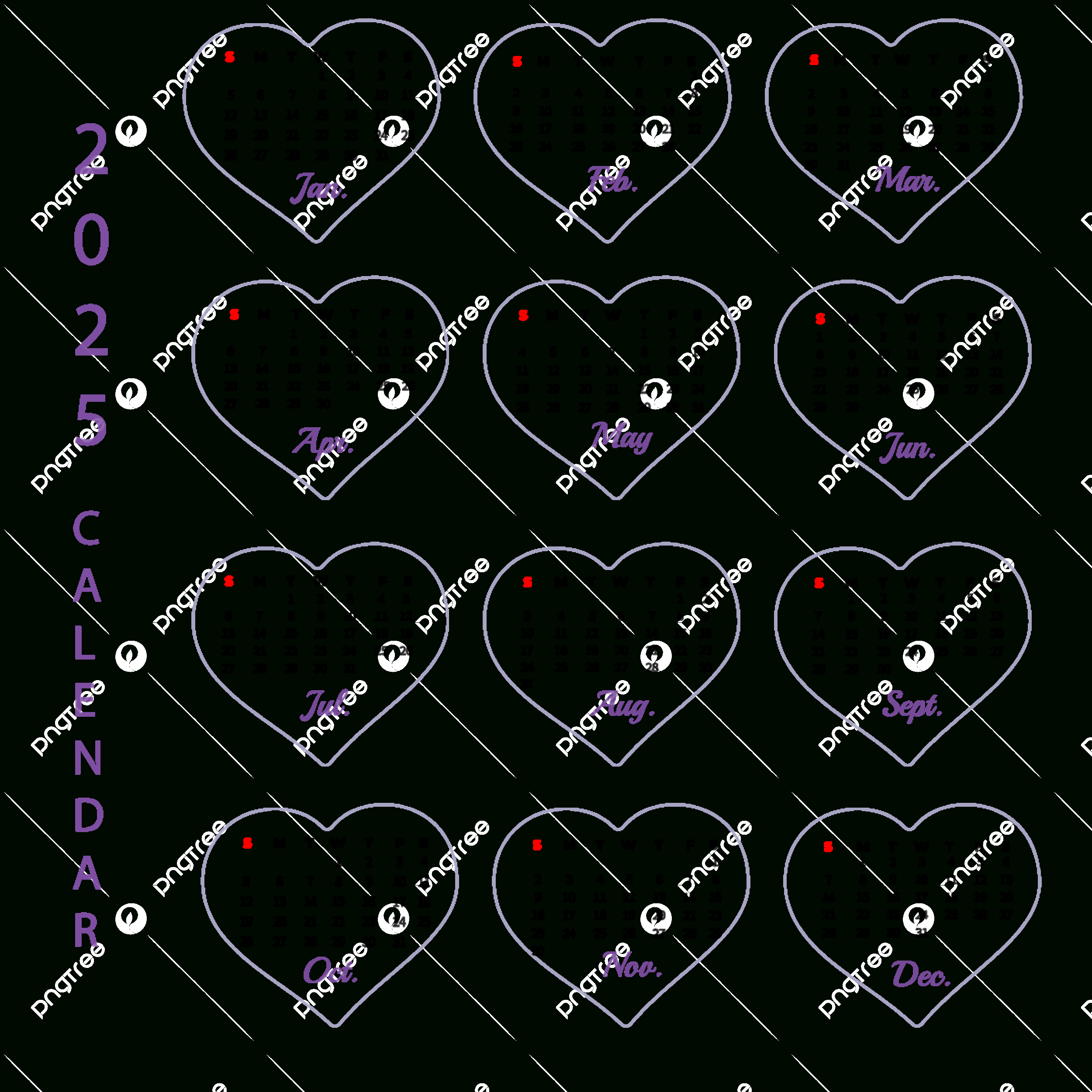 2025 English Calendar Love Border Vector, 2025, English, Calendar within Land That I Love 2025 Calendar Printable