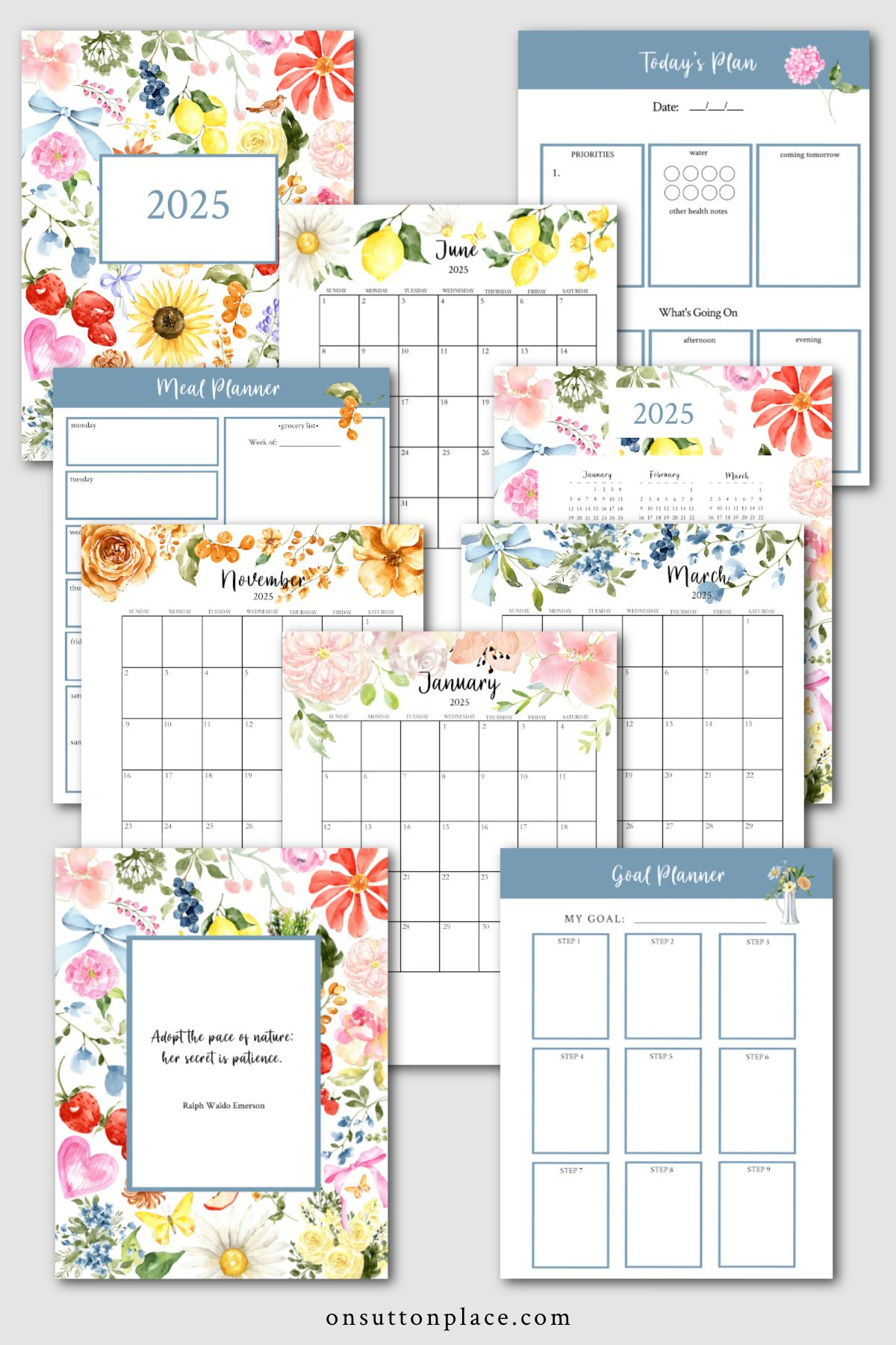 2025 Free Printable Calendar With Planner Pages - On Sutton Place throughout Branch Heart Of The Home 2025 Calendar Printable