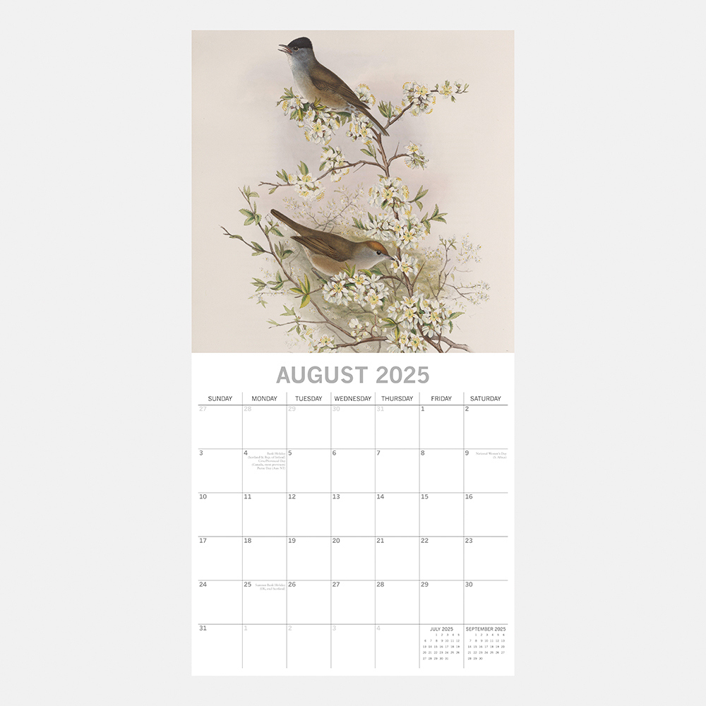 2025 Garden Birds Square Wall Calendar in Songbirds Square 2025 Calendar Printable
