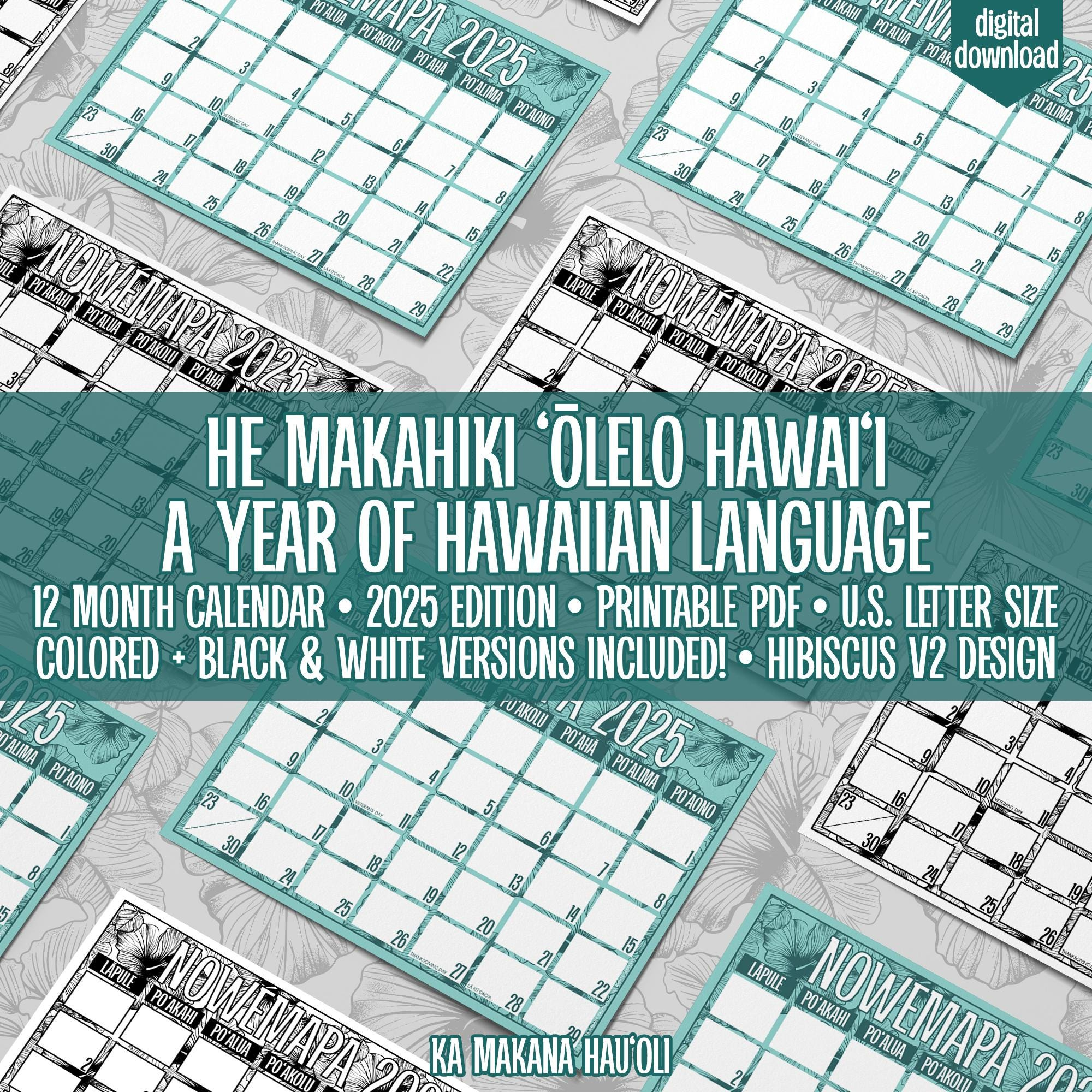 2025 Hawaii Calendar - Etsy within Hawaii Volcanoes 2025 Calendar Printable