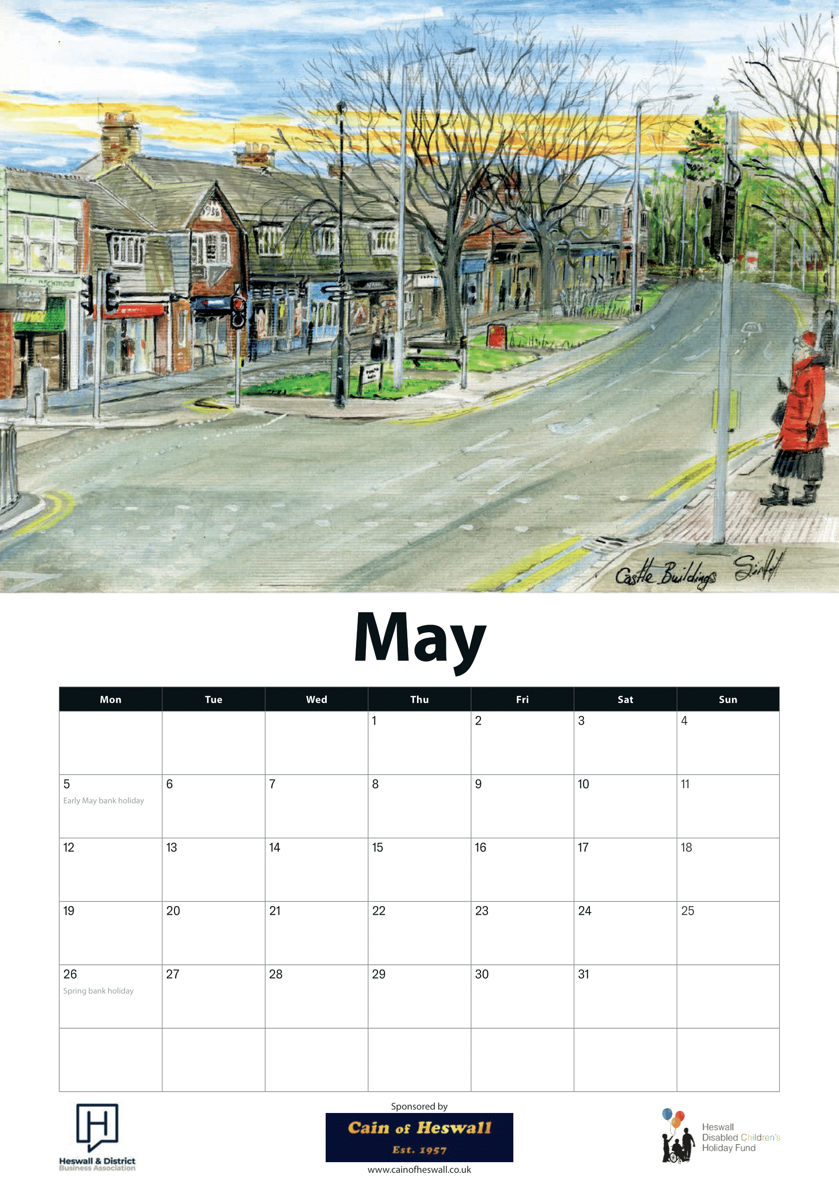 2025 Heswall Calendar - Cain Of Heswall regarding Road Home 2025 Calendar Printable