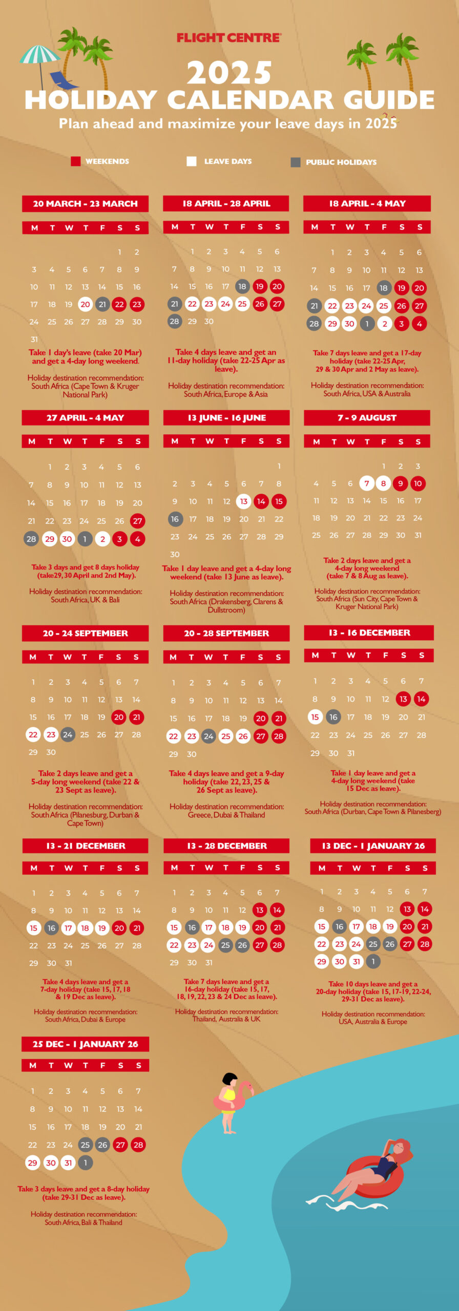 2025 Holiday Calendar Guide | Flight Centre South Africa regarding Wine Not 2025 Calendar Printable