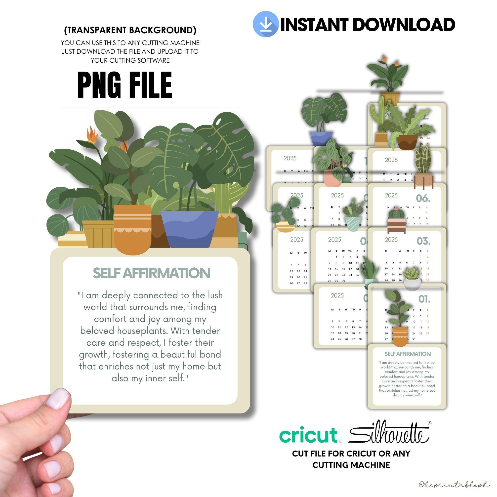 2025 Houseplant Botanical Desk Calendar Template Editable Canva regarding Crocheted Houseplants 2025 Calendar Printable