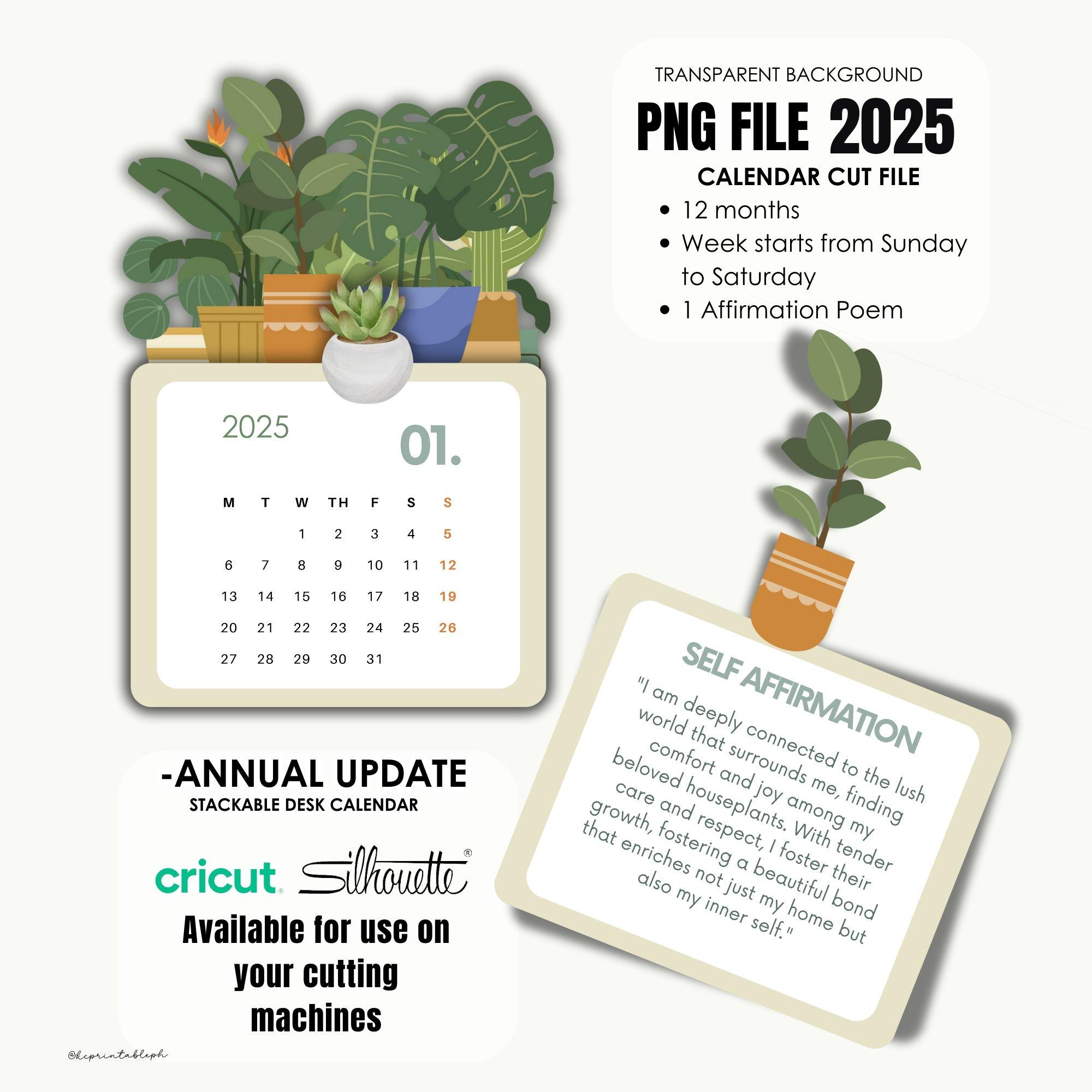 2025 Houseplant Botanical Desk Calendar Template Editable Canva with regard to Crocheted Houseplants 2025 Calendar Printable
