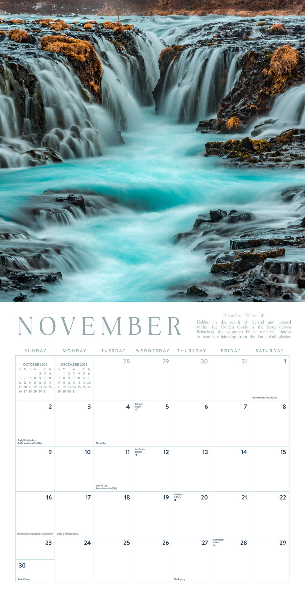 2025 Iceland Wall Calendar - Marble City Press in Iceland 2025 Calendar Printable
