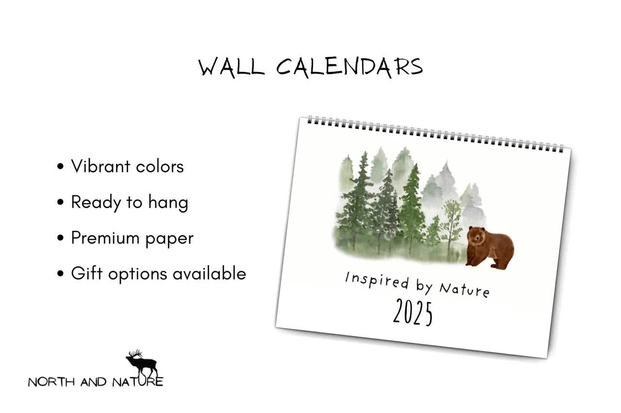 2025 Inspirednature Wall Calendar, Inspirational Quotes Calendar, Nature Lover Gift, 2025 Calendar For Office, Wilderness Theme Gift throughout Life in the Northwoods 2025 Calendar Printable