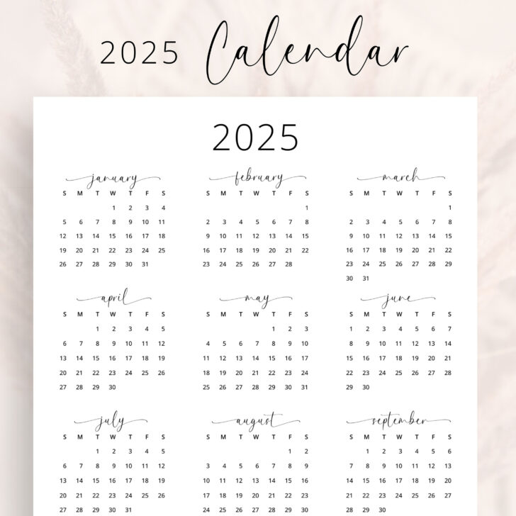 Totally 90s 2025 Calendar Printable