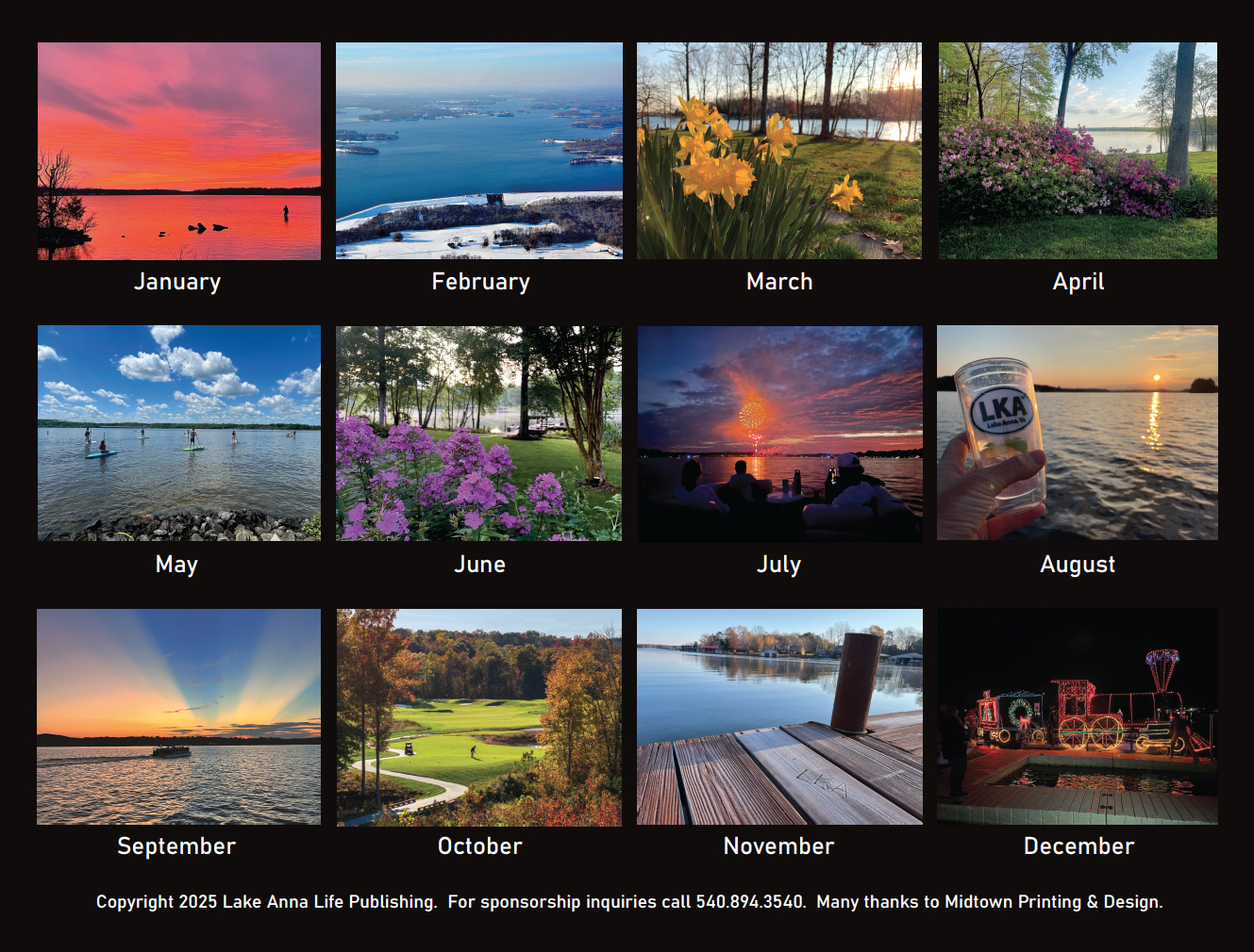 2025 Lake Anna Calendar Arrives! - Lake Anna Life with Lake Life 2025 Calendar Printable