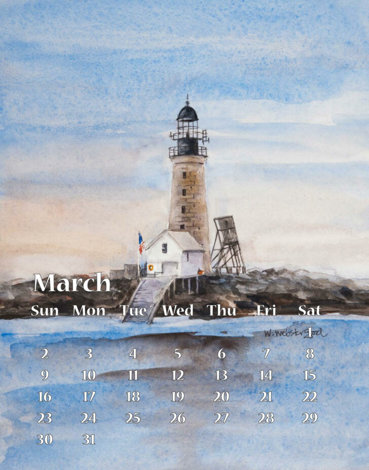 Lighthouses Photo 2025 Calendar Printable