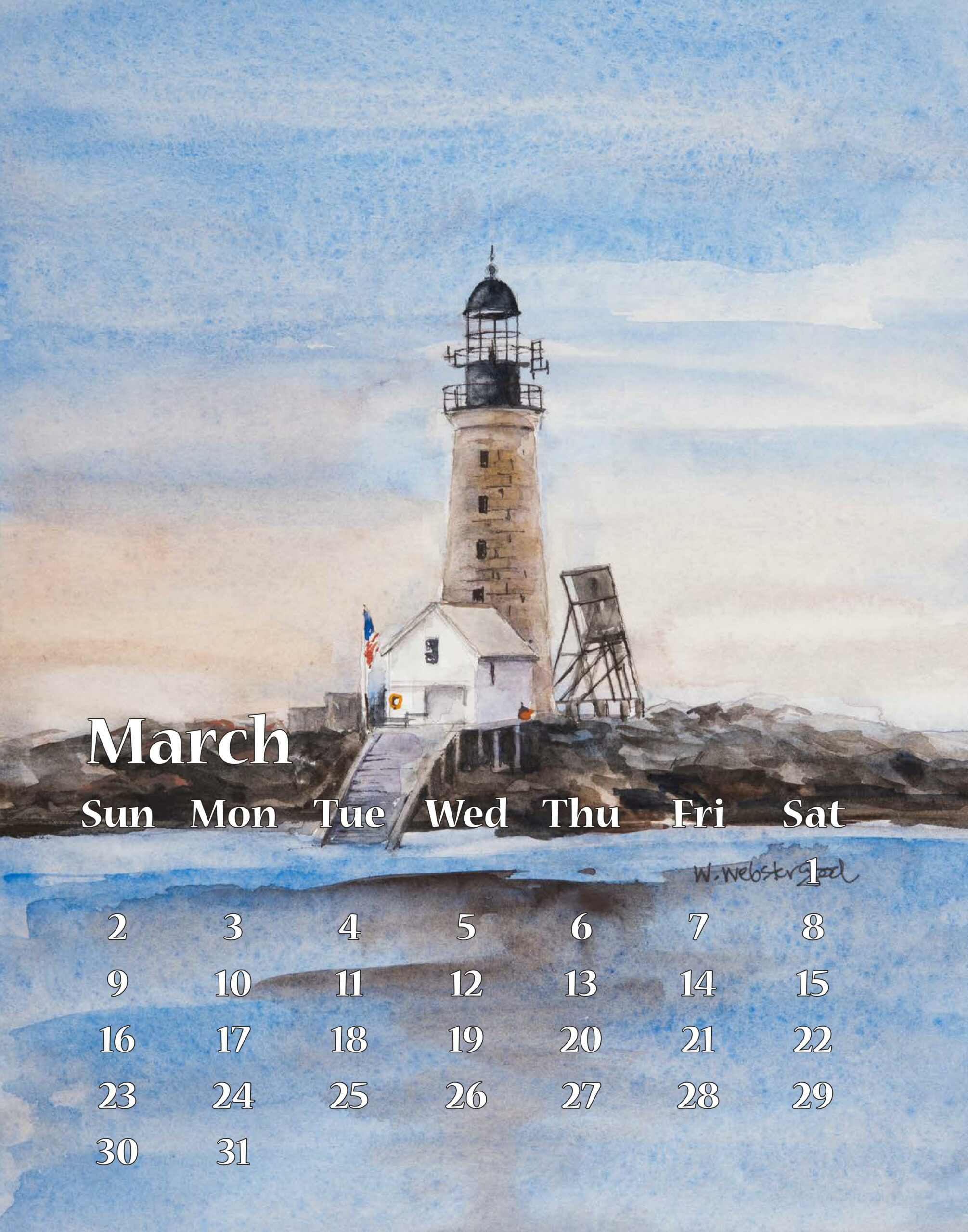 2025 Lighthouses Of Maine Calendar pertaining to Lighthouses Photo 2025 Calendar Printable