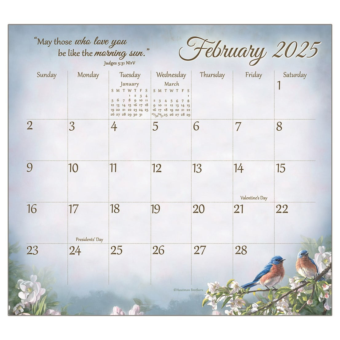 2025 Magnetic Calendar Pad-Songbirds Of Faith (9.375&amp;quot; X 8.375&amp;quot;) throughout Songbirds of Faith By Hautman Brothers 2025 Calendar Printable