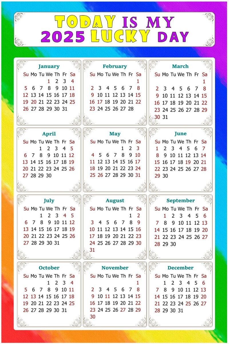2025 Magnetic Calendar - Today Is My Lucky Day - V043 5.25 X 8 | Ebay with regard to Body Art Special Value 2025 Calendar Printable