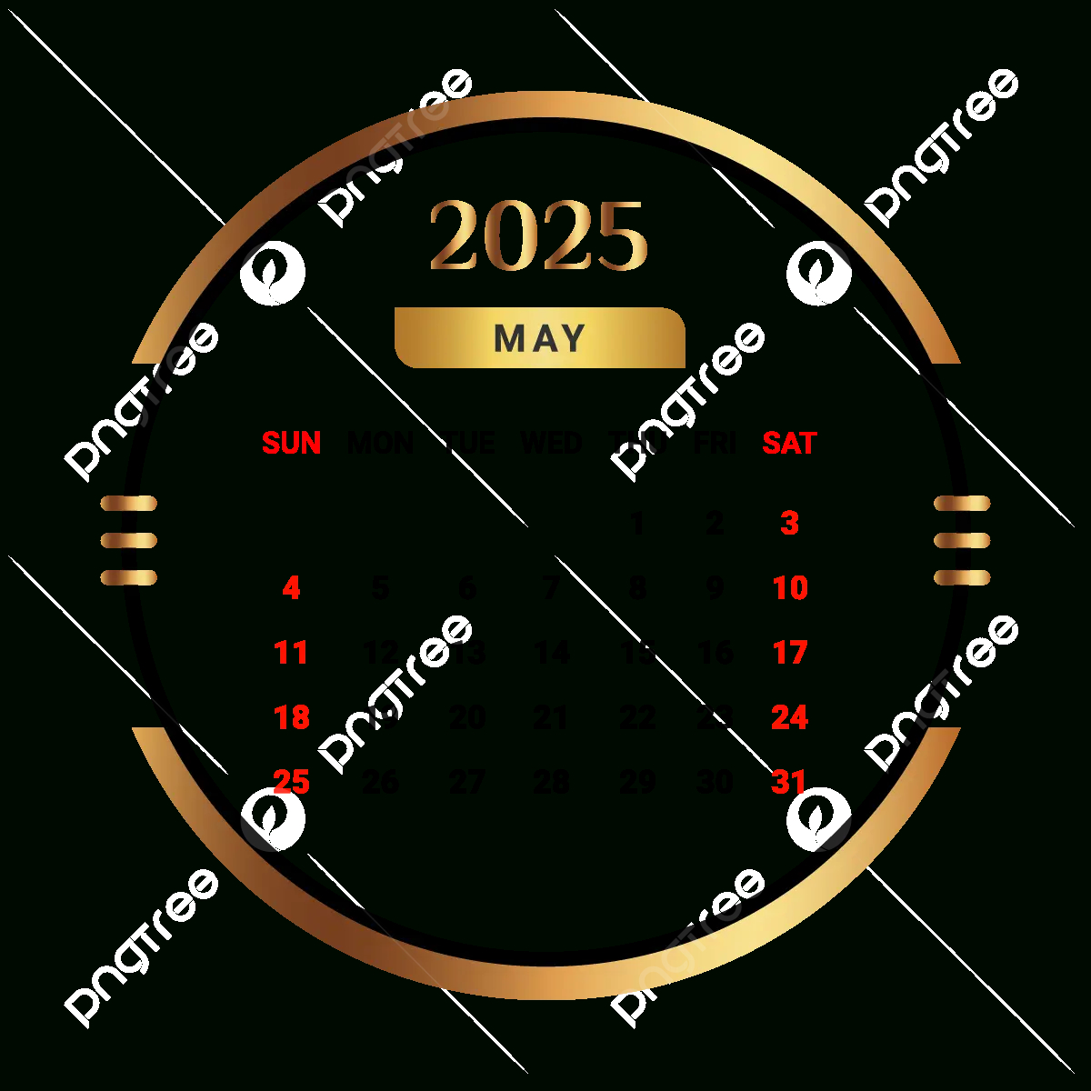 2025 May Month Calendar With Golden And Black Vector, Monthly pertaining to Just Goldens 2025 Calendar Printable