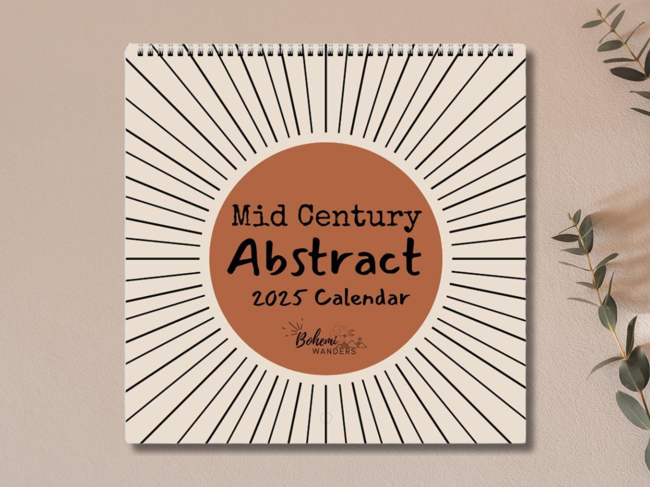 2025 Mid Century Boho Abstract Wall Calendar, Minimalist Earthy with regard to Rothko 2025 Calendar Printable