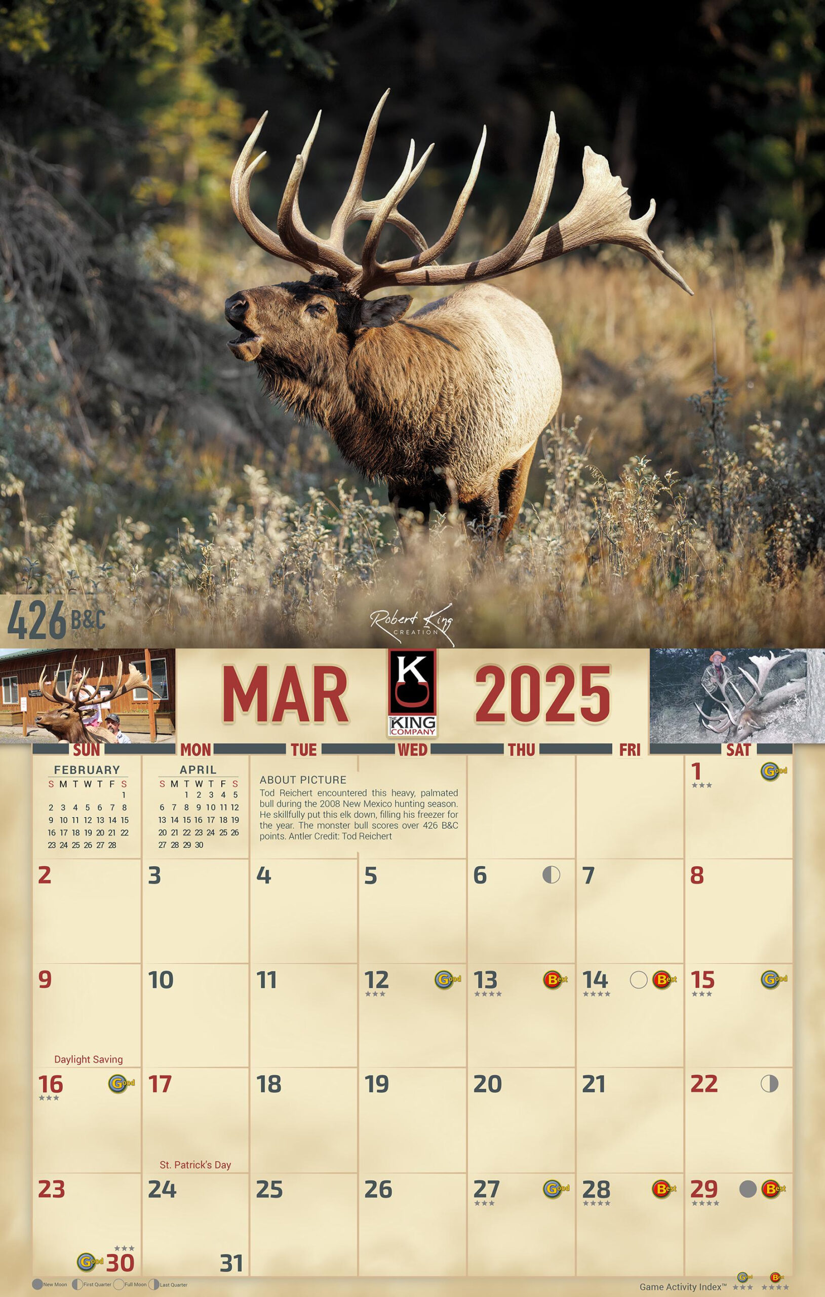 2025 Monster Bull Elk Signature Series Wall Calendar 16-Month X with Elk Bull 2025 Calendar Printable