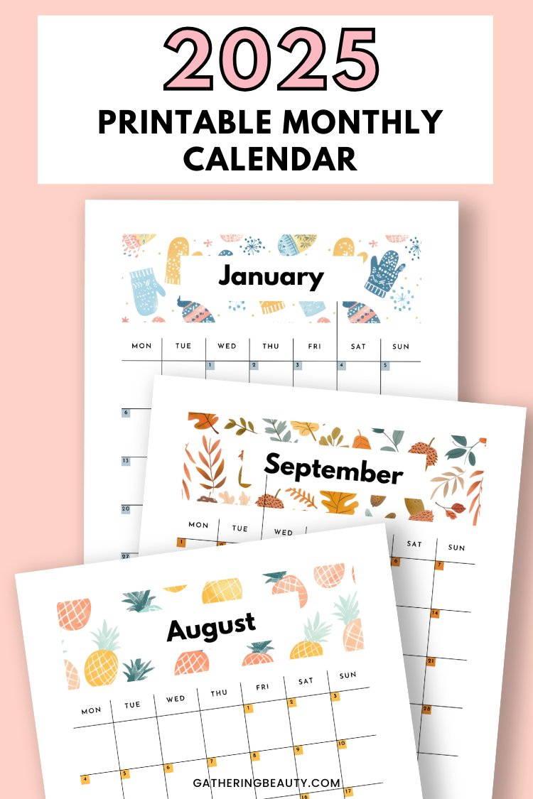2025 Monthly Calendar Printable — Gathering Beauty for Just Labradoodles 2025 Calendar Printable