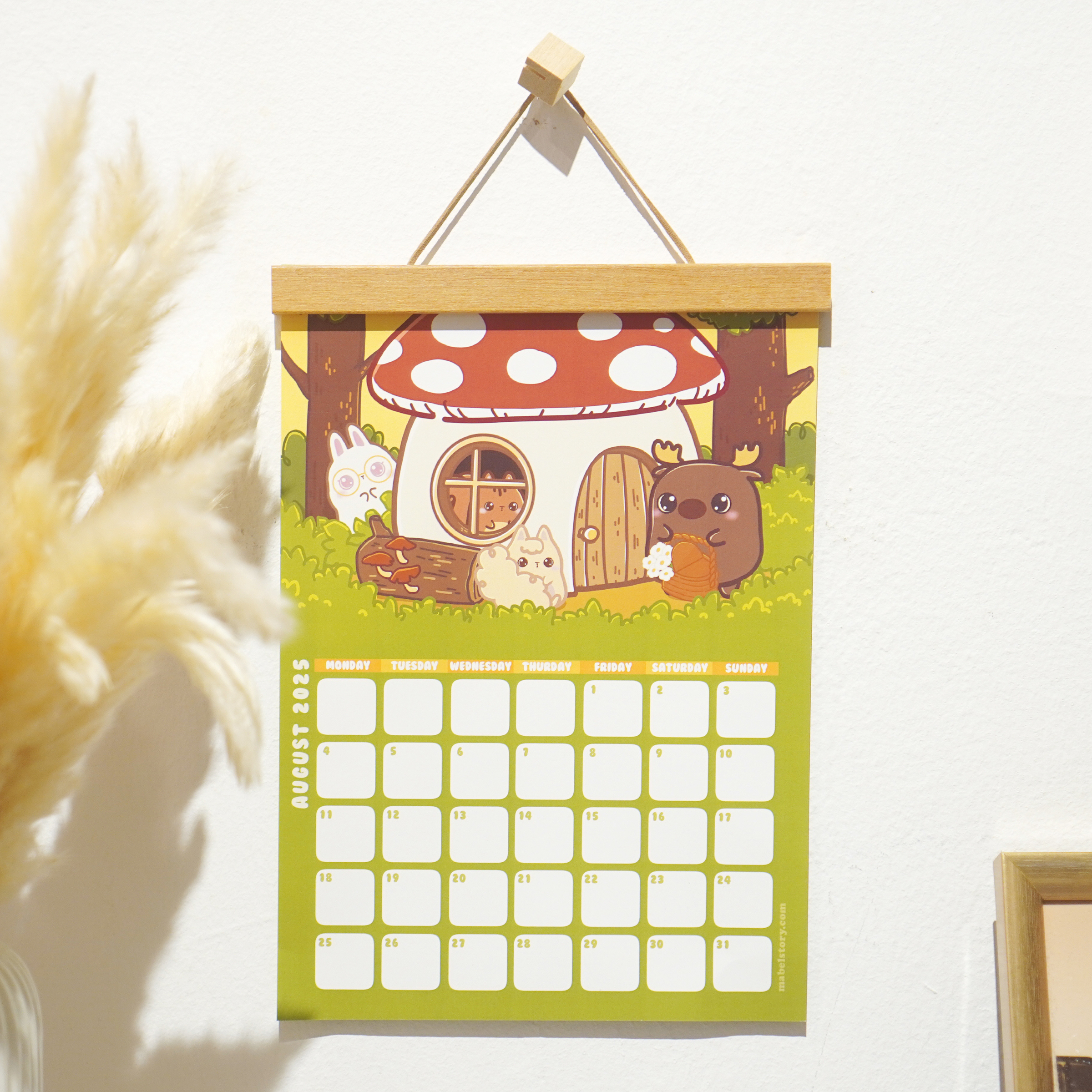 2025 Monthly Wall Calendar With Magnetic Wooden Hangers | The with regard to Just Moose 2025 Calendar Printable