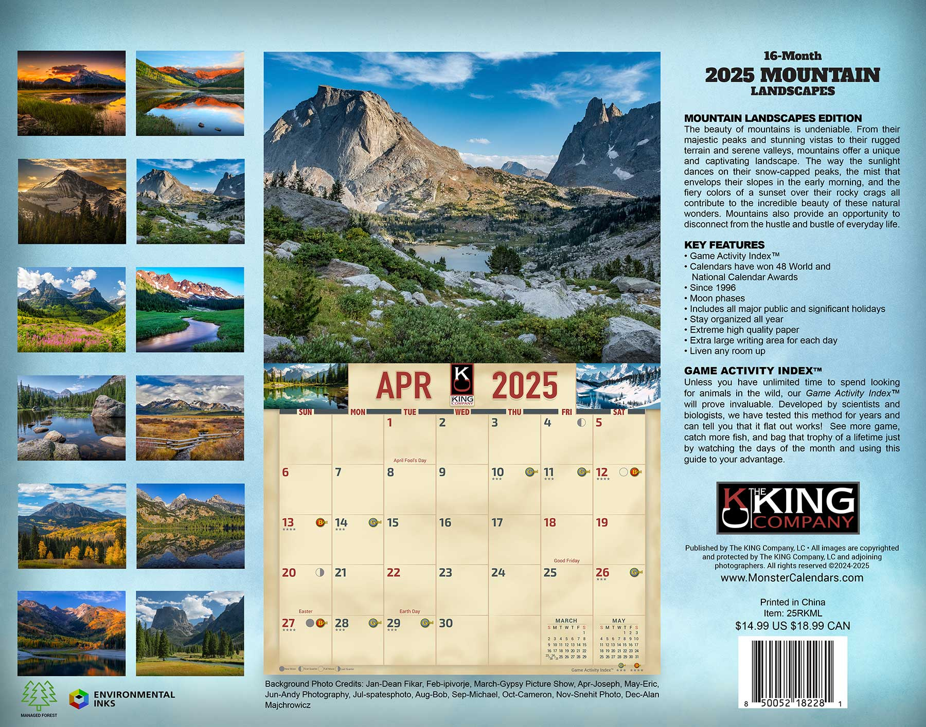 2025 Mountain Landscape Calendar | Best Mountain Calendar inside Mountains Of American West 2025 Calendar Printable