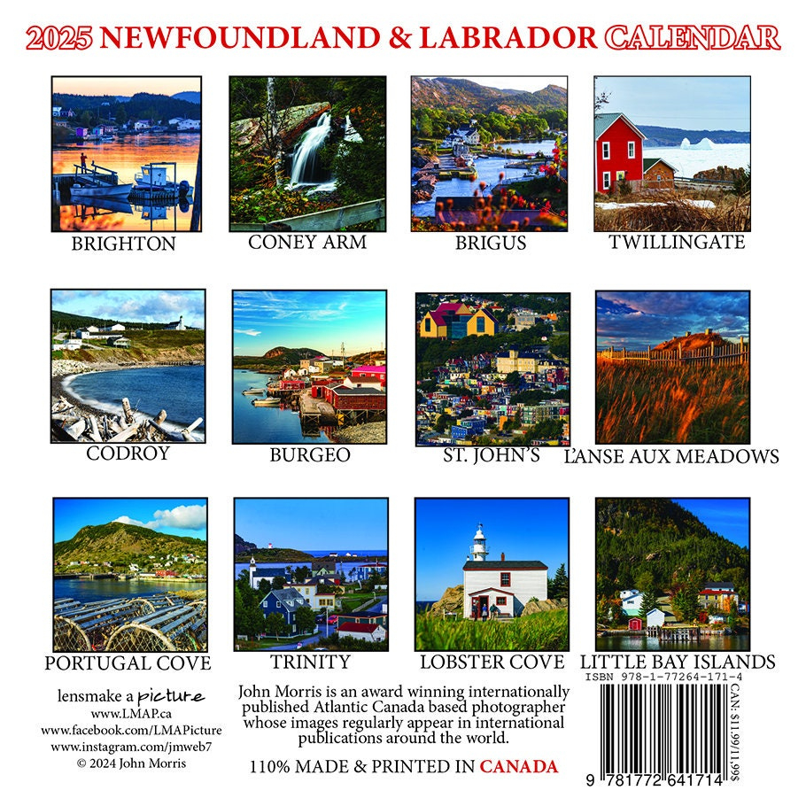 2025 Newfoundland &amp;amp; Labrador Wall Calendar, 6.5X6.5&amp;quot;, Calendar with Newfoundland and Labrador 2025 Calendar Printable