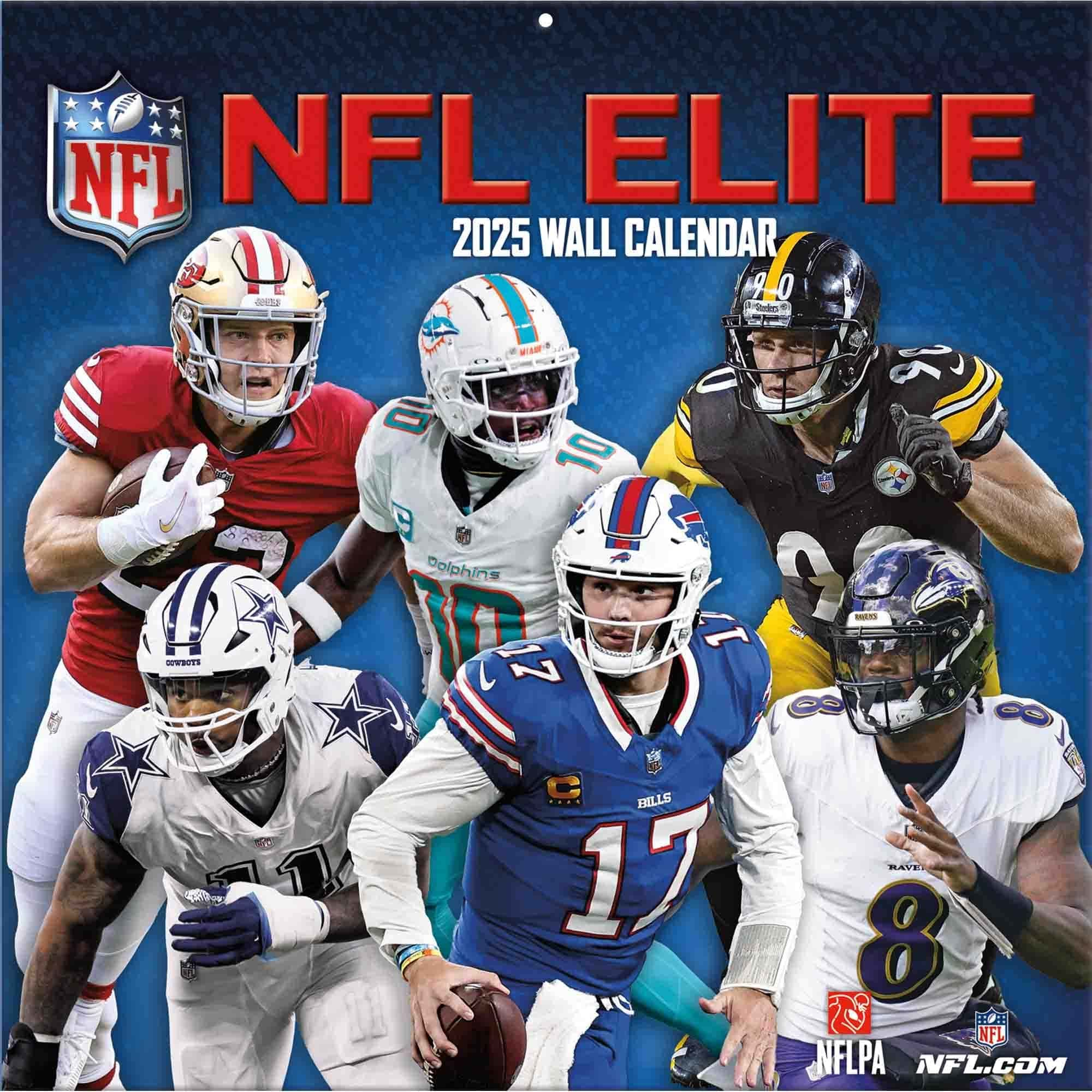 2025 Nfl Football Elite Wall Calendar | Taass Fan Shop regarding NFL Christian Mccaffrey 2025 Calendar Printable