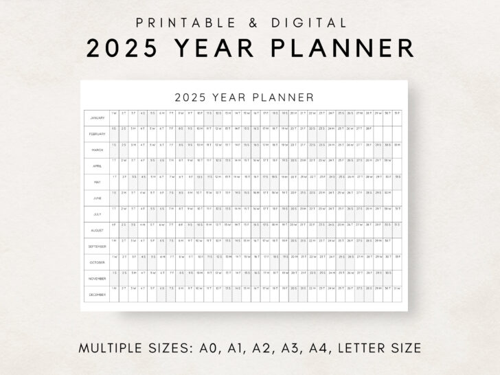 Mega Grid 2025 Calendar Printable