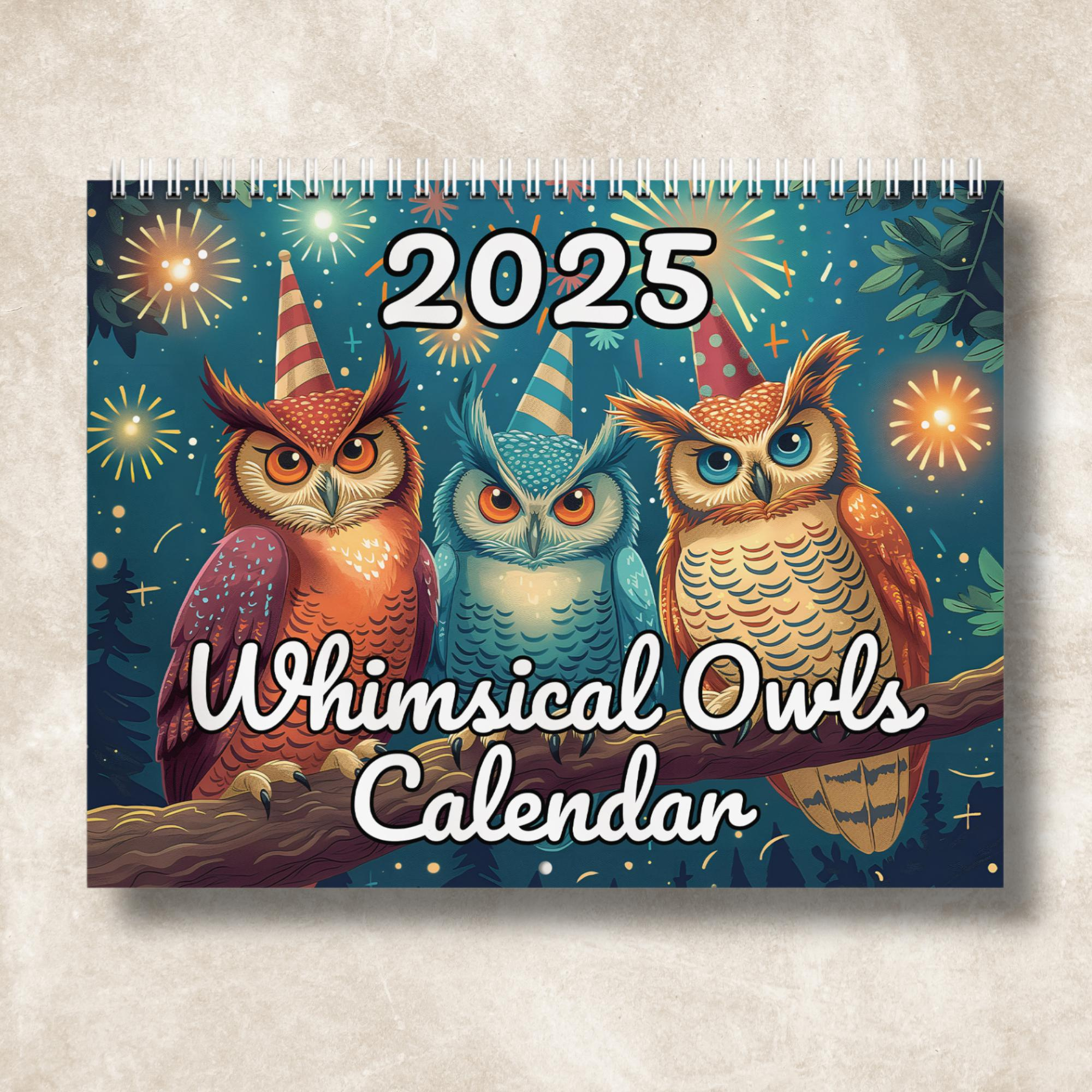 2025 Owl Calendar - Etsy inside Magic Owls 2025 Calendar Printable