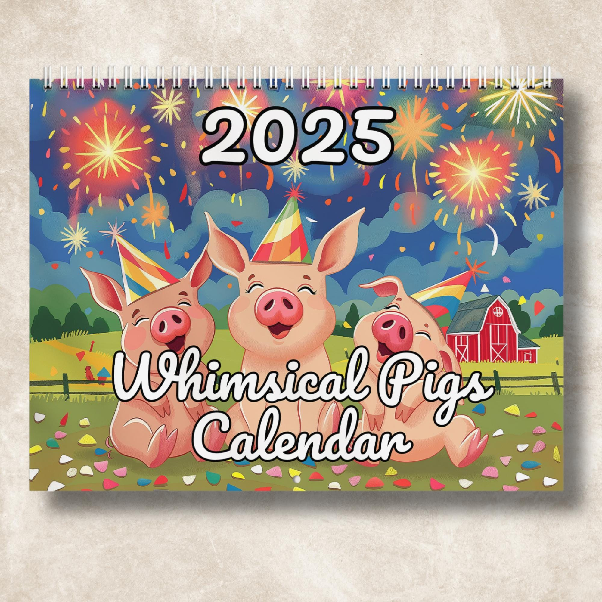 2025 Pig Calendar - Etsy within Piglets 2025 Calendar Printable