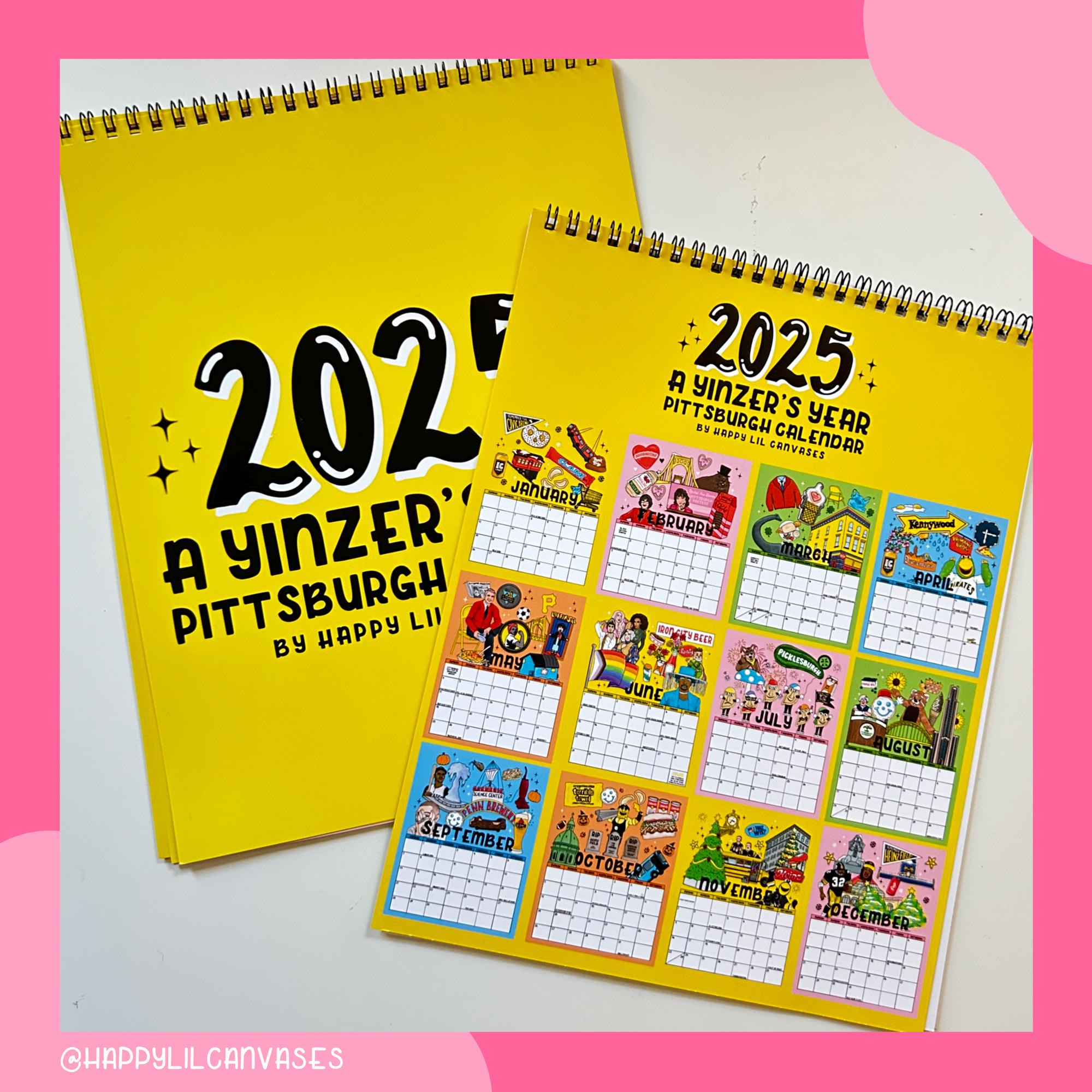 2025 Pittsburgh Calendar, A Yinzer&amp;#039;S Year Pittsburgh Art Wall Calendar For Yinz, Pittsburgh Holiday Christmas Gift Idea Yinzers Funny Pgh in Pittsburgh 2025 Calendar Printable