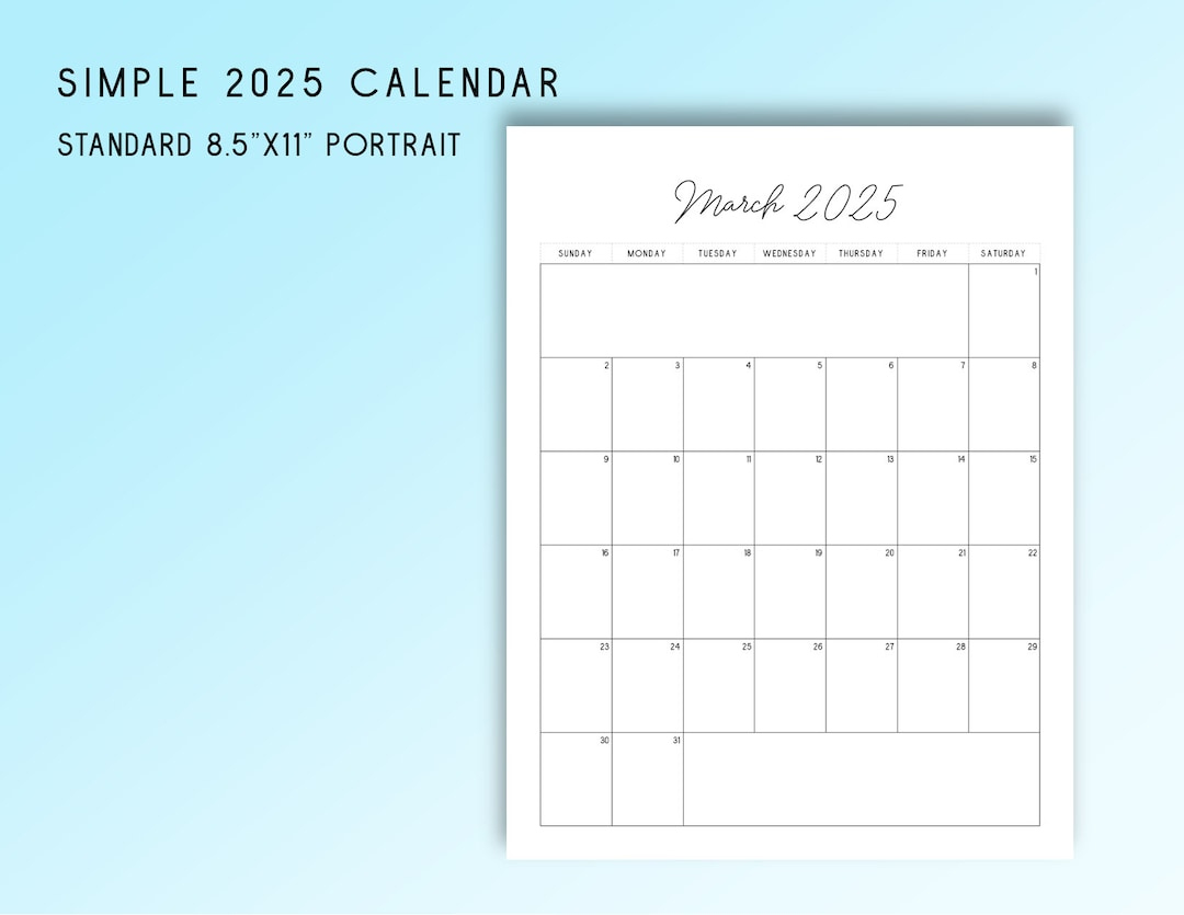 2025 Printable Calendar: Classic Letter Size - Etsy regarding Unforgettable Senior Moments 2025 Calendar Printable