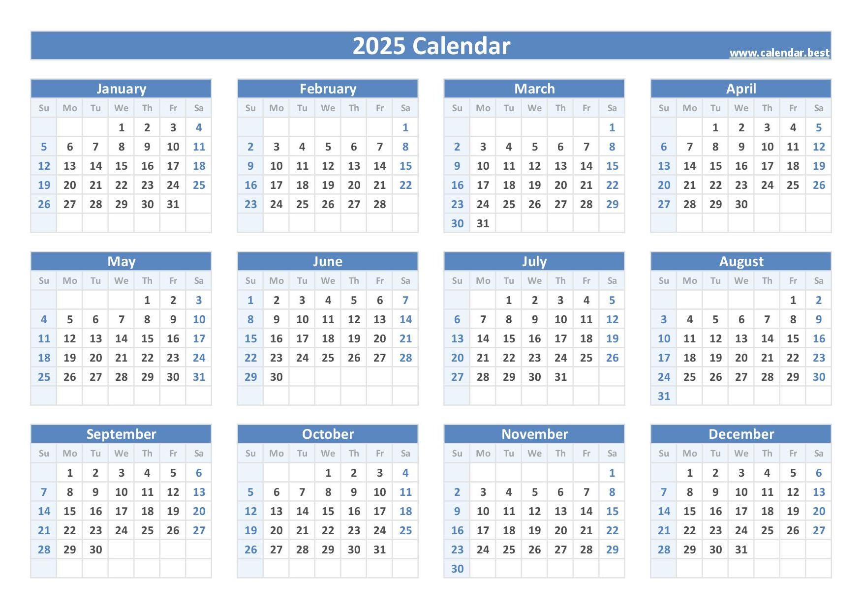 2025 Printable Calendar With Week Numbers And Holidays for Best Day Yet 2025 Calendar Printable