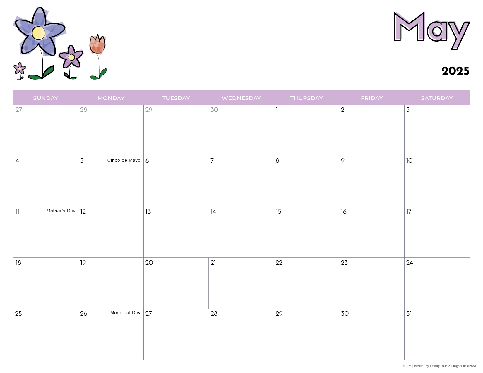 2025 Printable Calendars For Kids - Imom with regard to Good Boys 2025 Calendar Printable