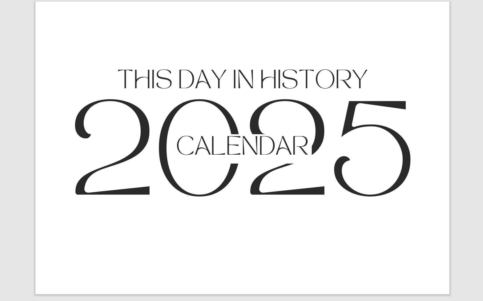 2025 Printable, This Day In History Calendar. - Etsy regarding History Channel This Day In History 2025 Calendar Printable