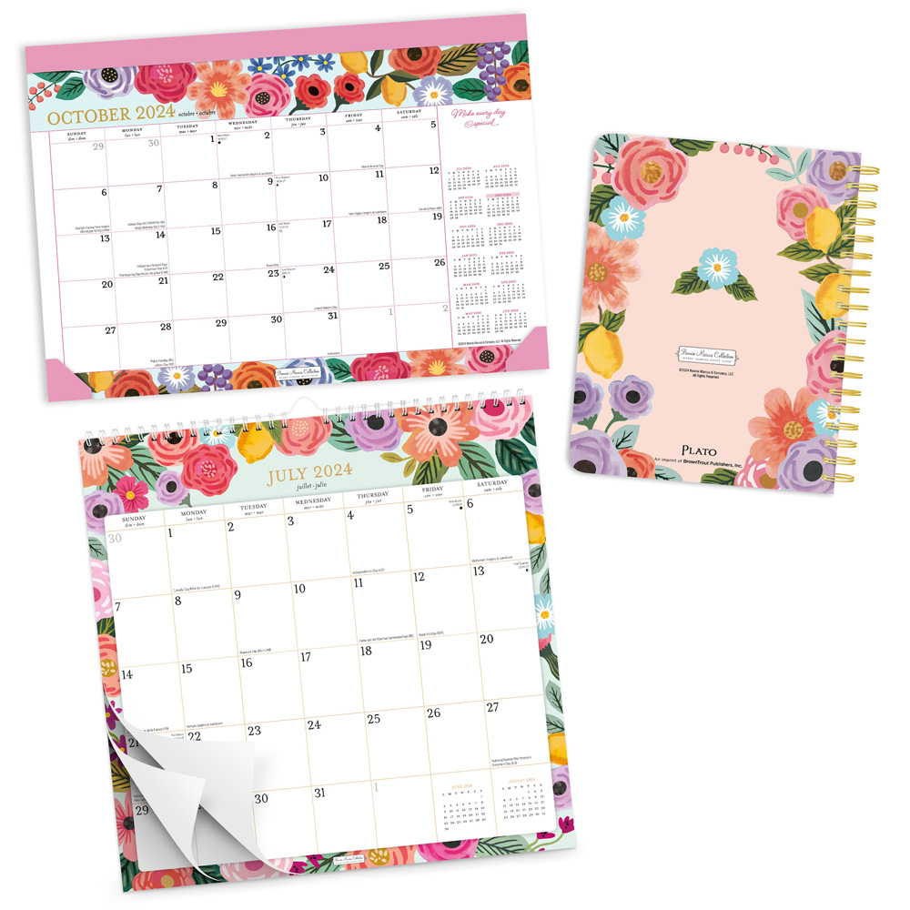 2025 Product Image Table | Plato Calendars throughout Bonnie Marcus Plato Foil 2025 Calendar Printable