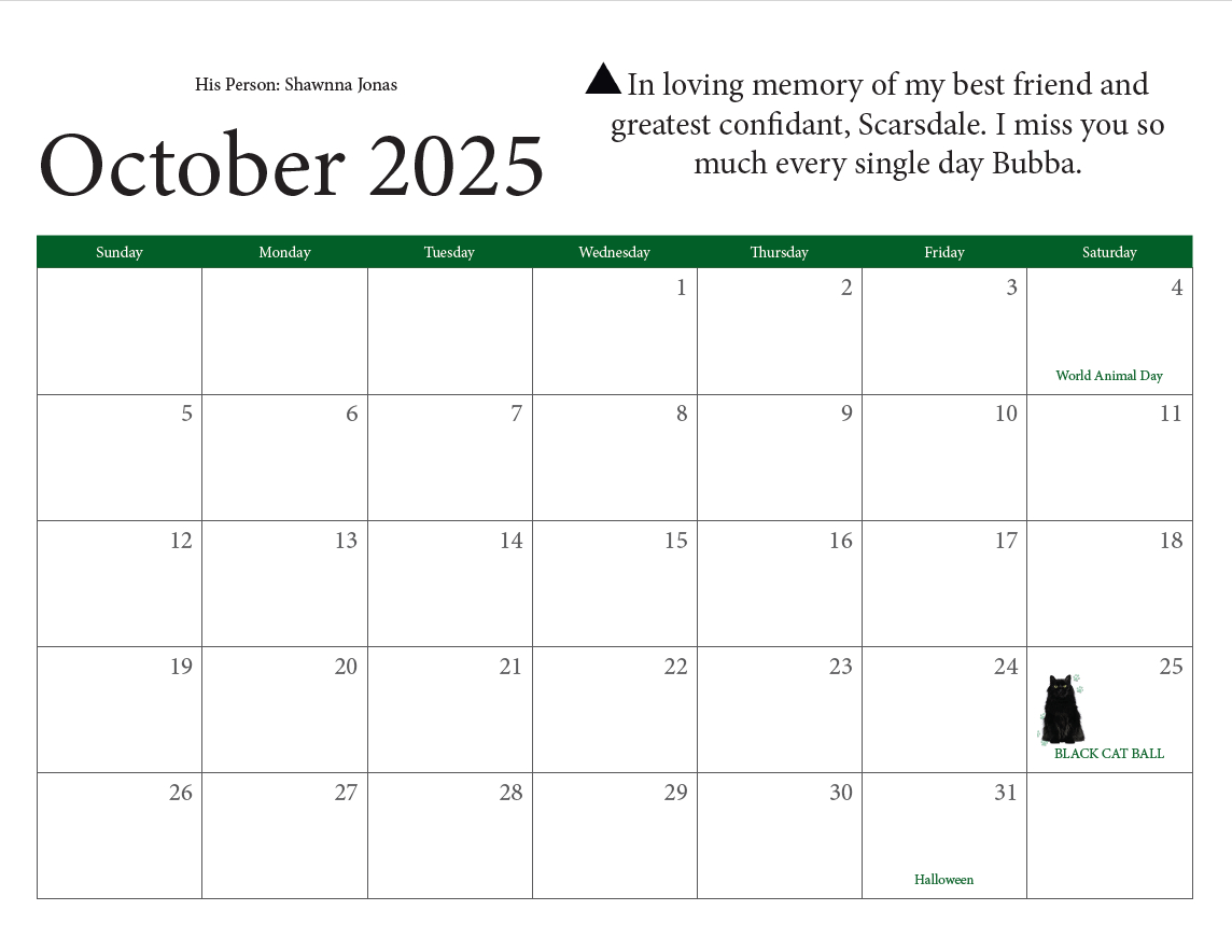 2025 Purrfect Pals Calendar intended for Pet Pals 2025 Calendar Printable