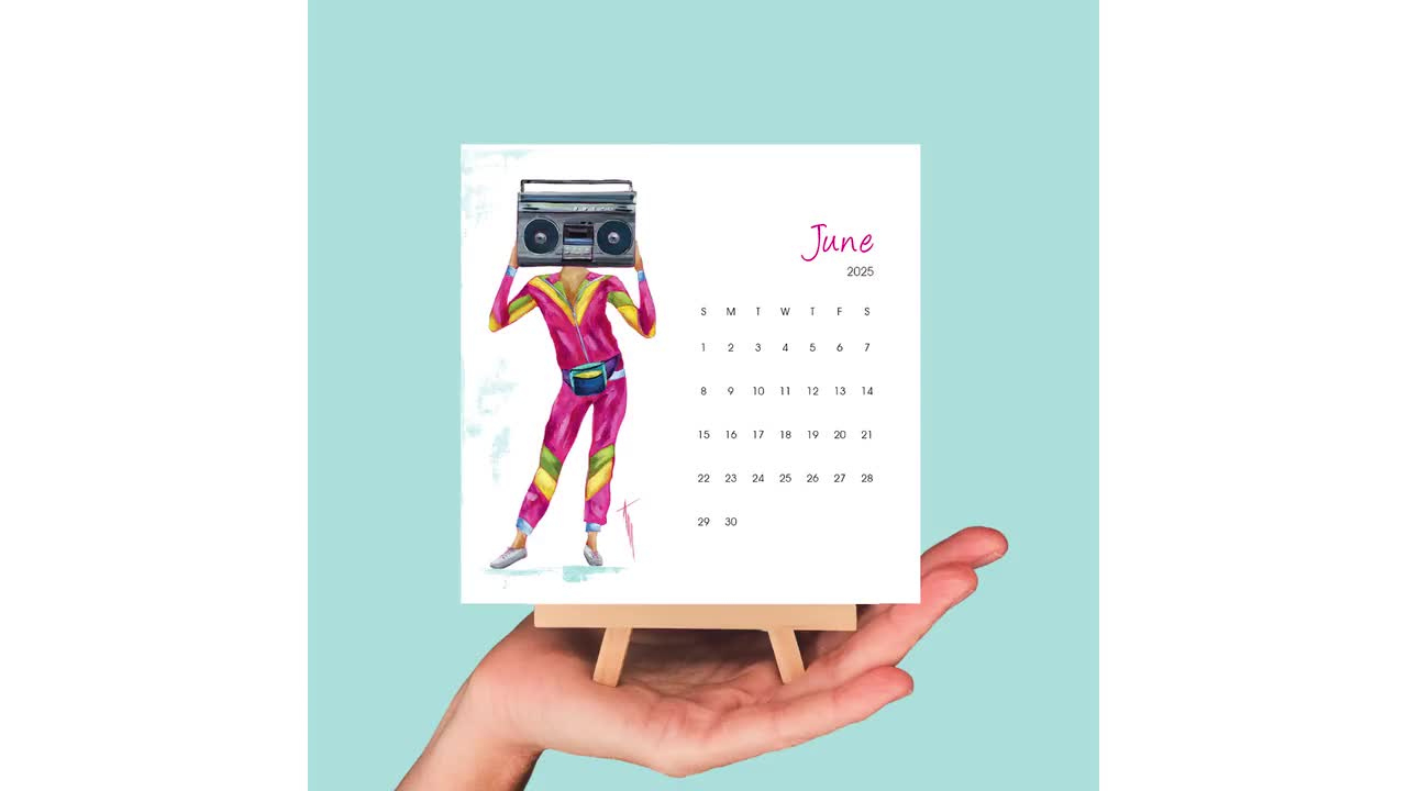 2025 Retro Fashion Calendar, 12 Month Calendar, 80S Glam Gift, Flashback Fashion with regard to 80s Flashback 2025 Calendar Printable