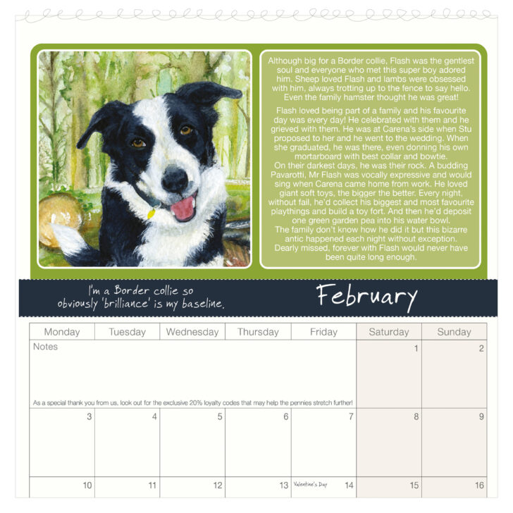 Just Border Collies 2025 Calendar Printable