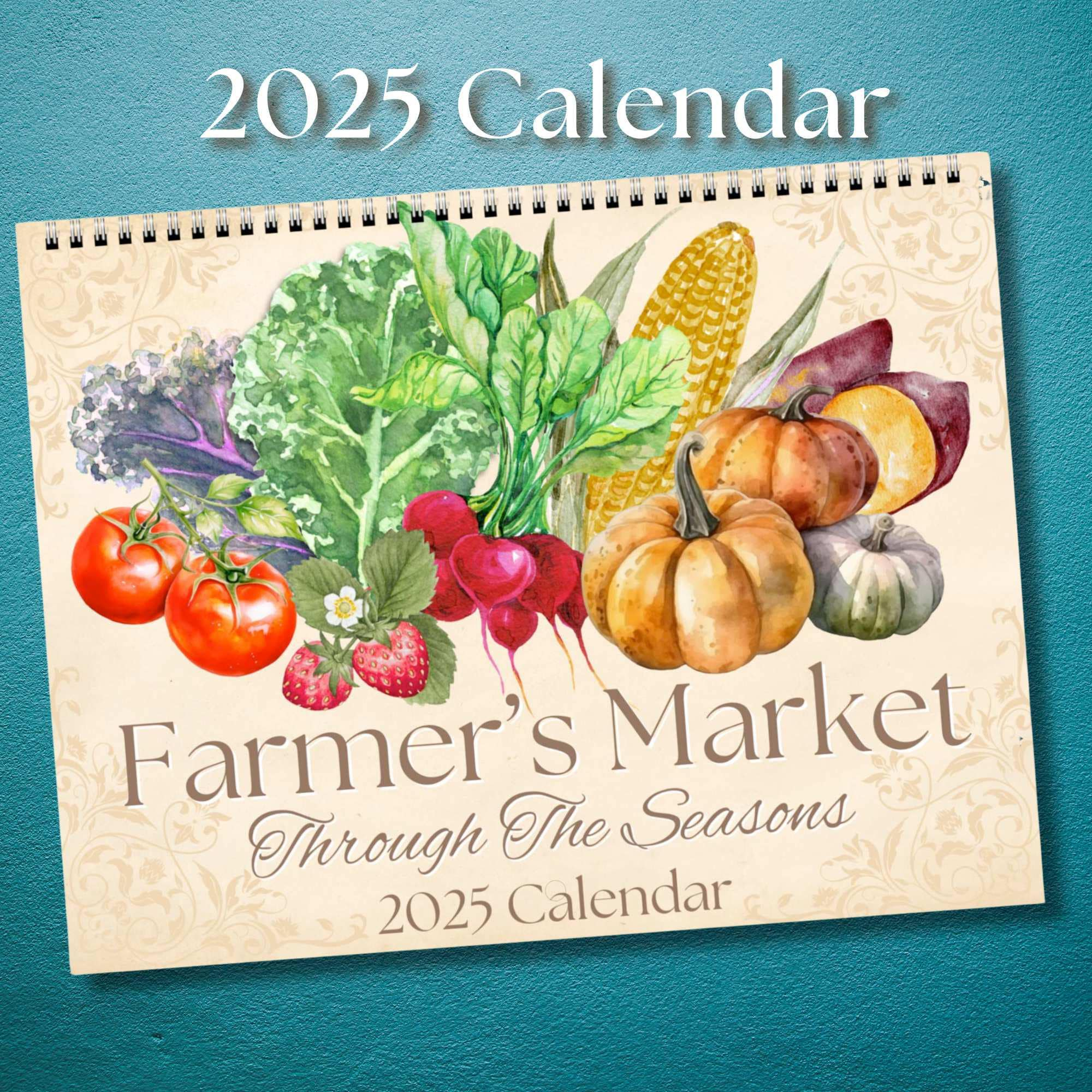 2025 Seasonal Produce Calendar - Etsy with regard to Farmers Market Illustrated Recipes 2025 Calendar Printable