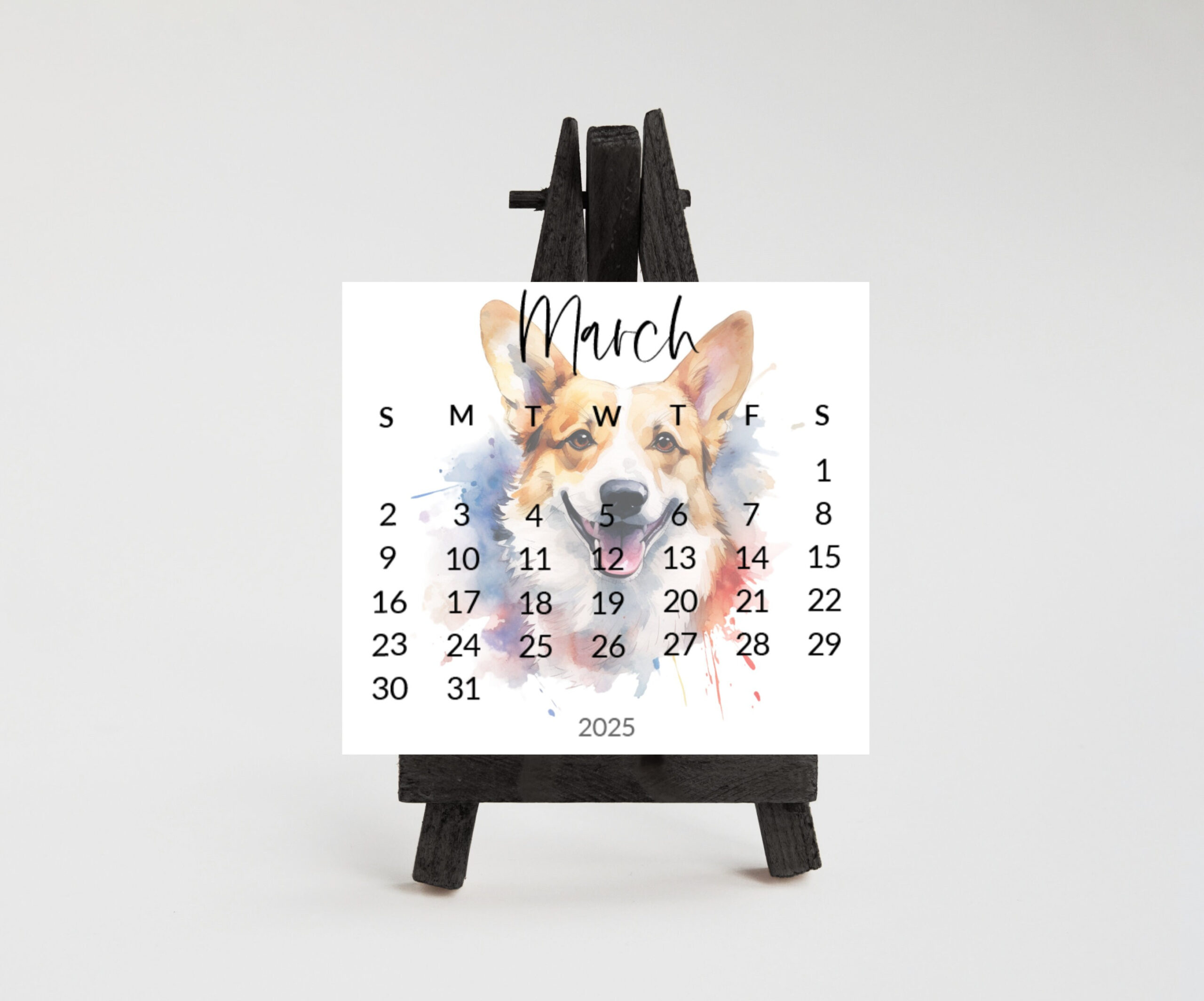 2025 Small Desk Calendar Pembroke Welsh Corgi -Desktop Calendar with regard to Just Corgi Puppies 2025 Calendar Printable