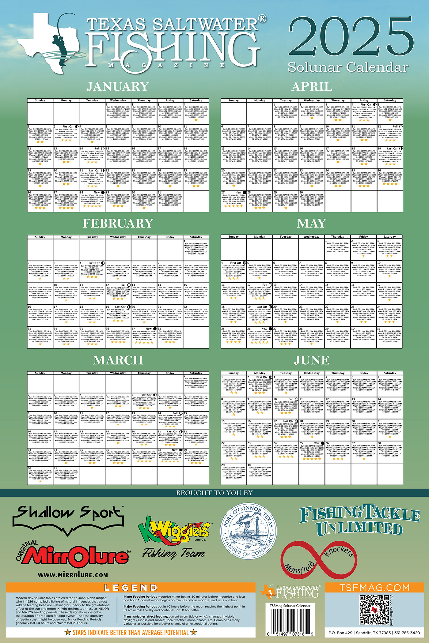 2025 Solunar Wall Calendar with Gulf Coast 2025 Calendar Printable