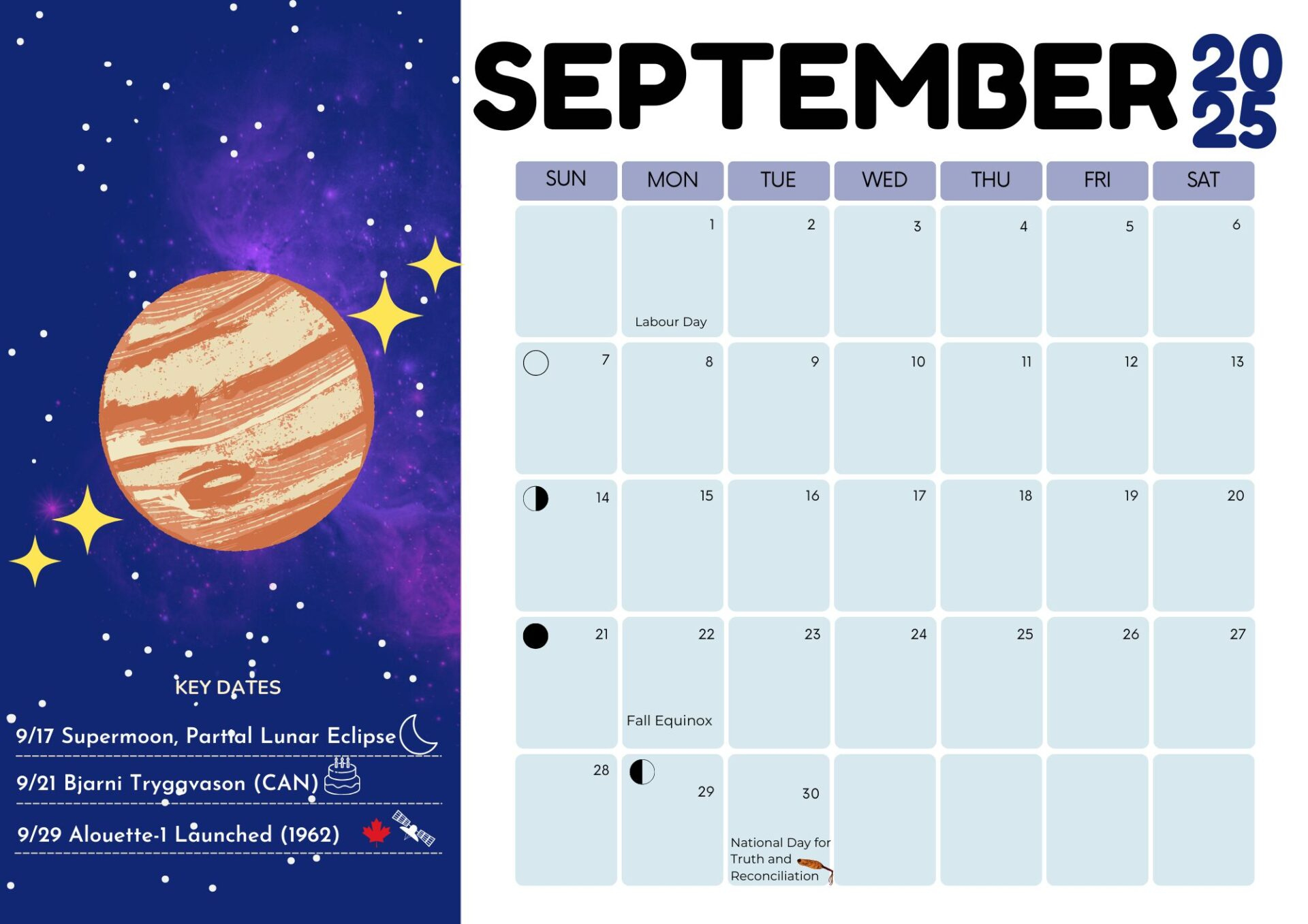 2025 Space Theme Wall Calendar - Indus Space Inc. with Astronomy 2025 Calendar Printable