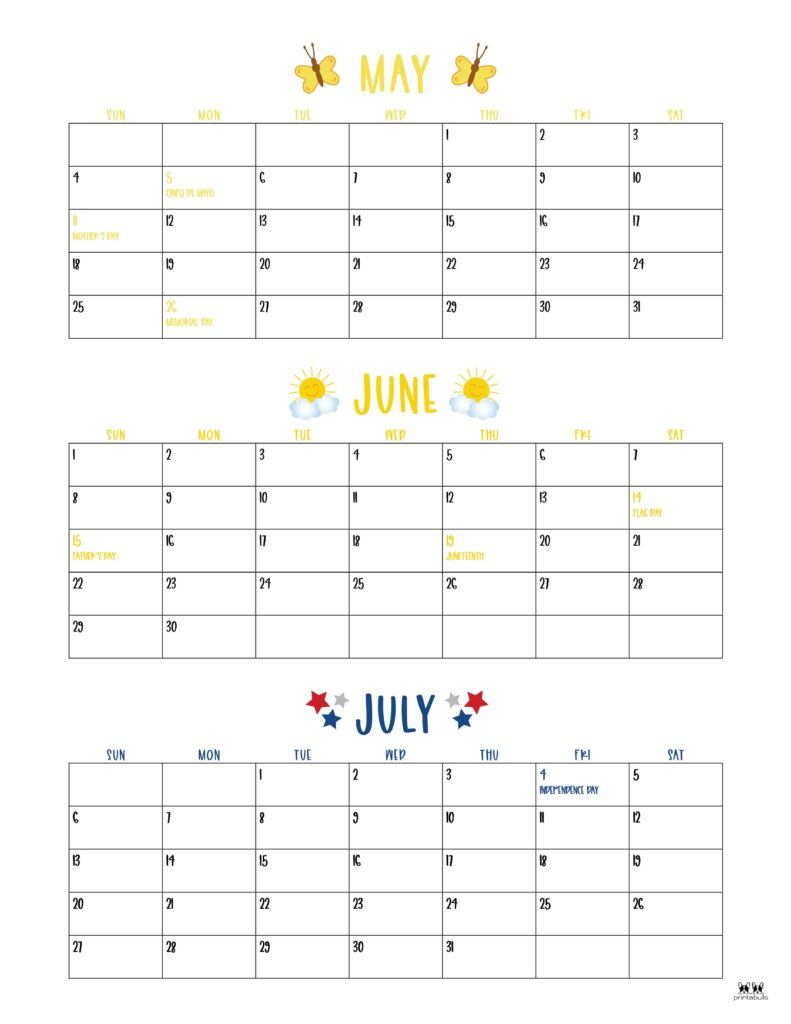 2025 Summer Calendars - 27 Free Printables | Printabulls for Beach Life 2025 Calendar Printable
