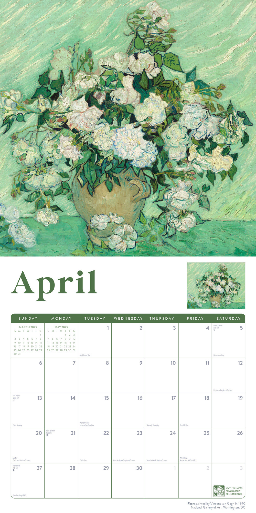 2025 Van Gogh Interactive Wall Calendar - Marble City Press inside Van Gogh 2025 Calendar Printable
