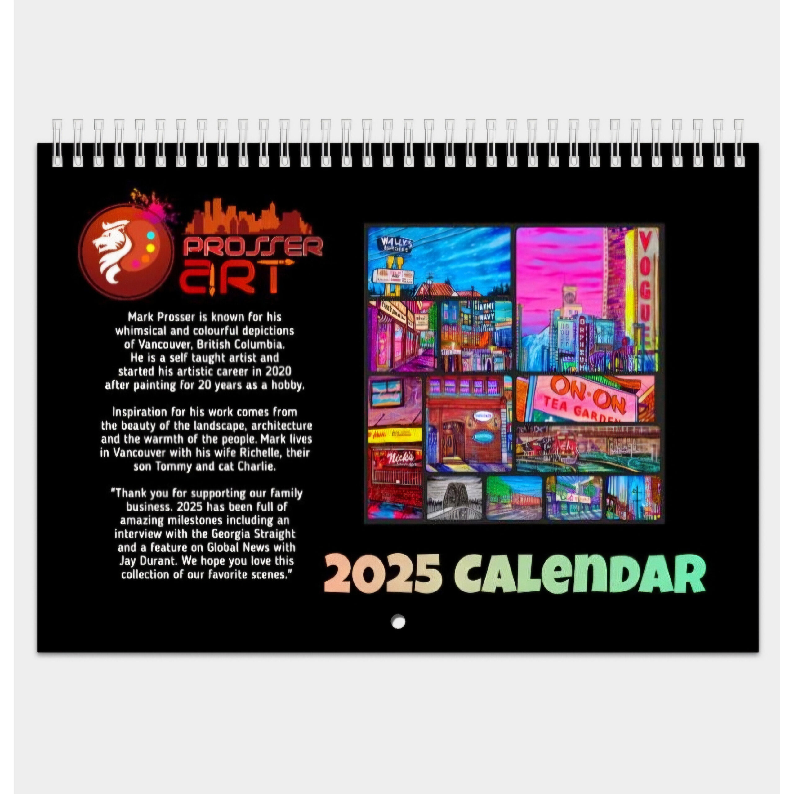 2025 Vancouver Prosserart Calendar | Prosserart with Vancouver 2025 Calendar Printable