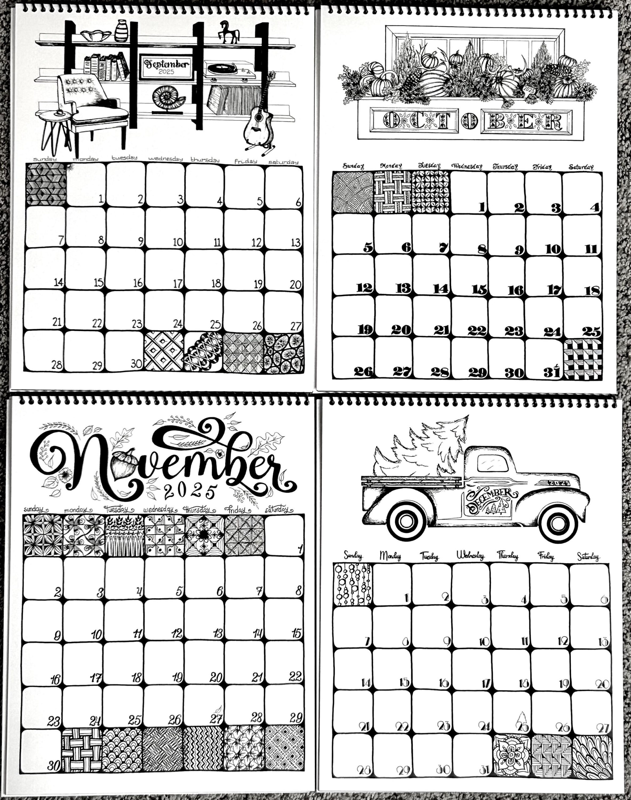 2025 Wall Calendar Hand Drawn Zentangle Art Coloring - Etsy throughout Chonkers 2025 Calendar Printable