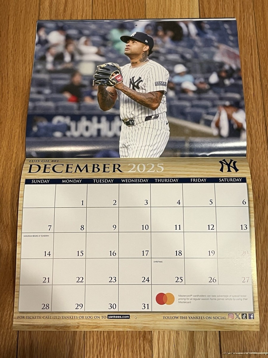 2025 Wall Calendar Schedule New York Yankees Sga Stadium Baseball in MLB New York Yankees 2025 Calendar Printable