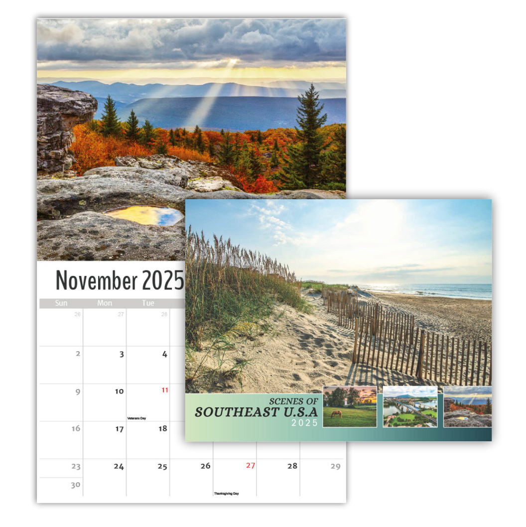 2025 Wall Calendar | Southeast Us States Scenic within Coastlines Of North America 2025 Calendar Printable