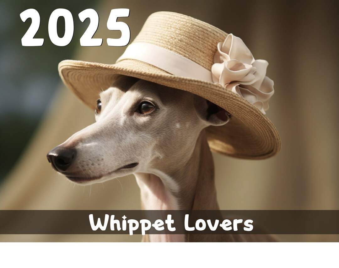 2025 Whippet Lovers Calendar Printable - Etsy Uk in Whippets 2025 Calendar Printable